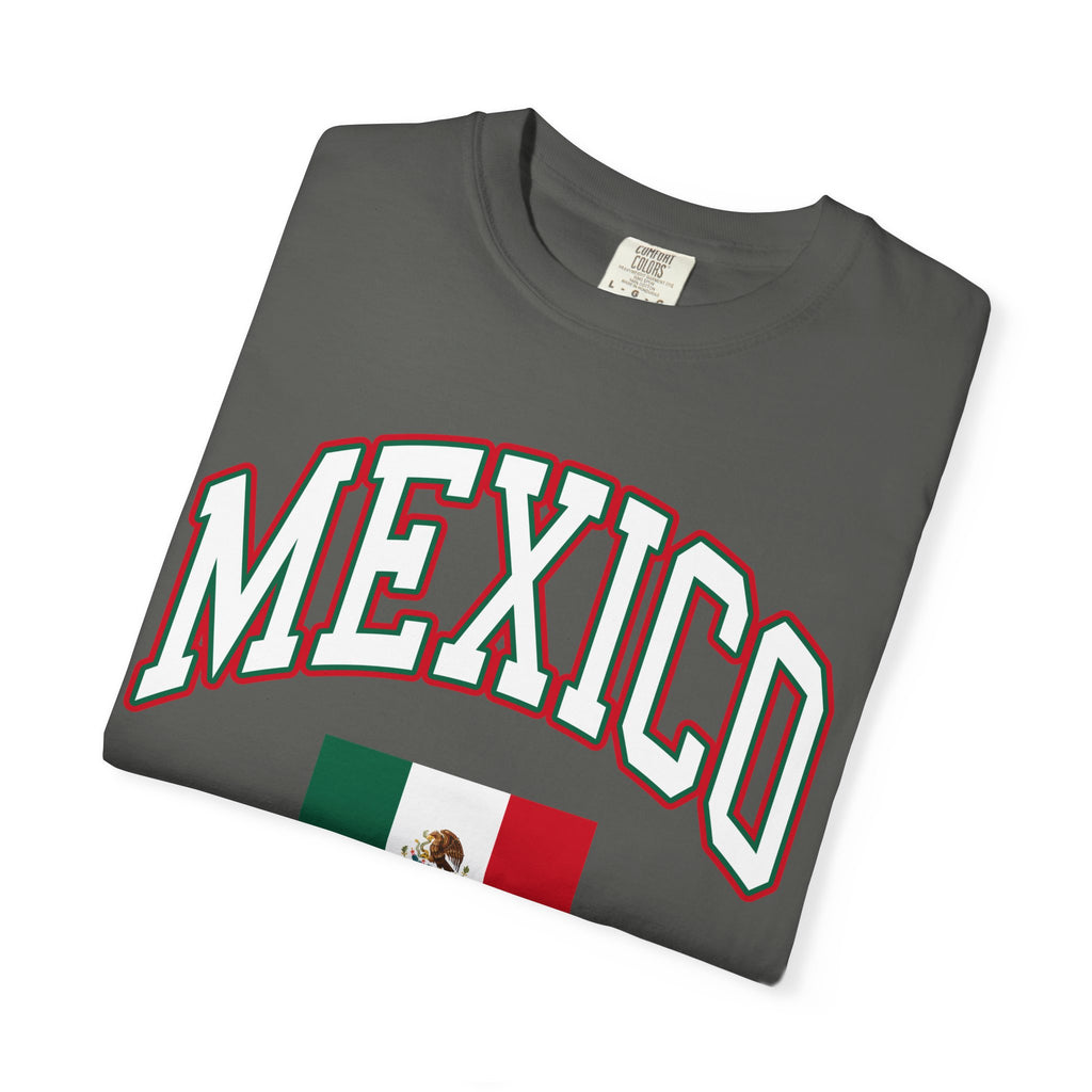 Mexico Flag T-Shirt — Mexico Text with National Flag Tee