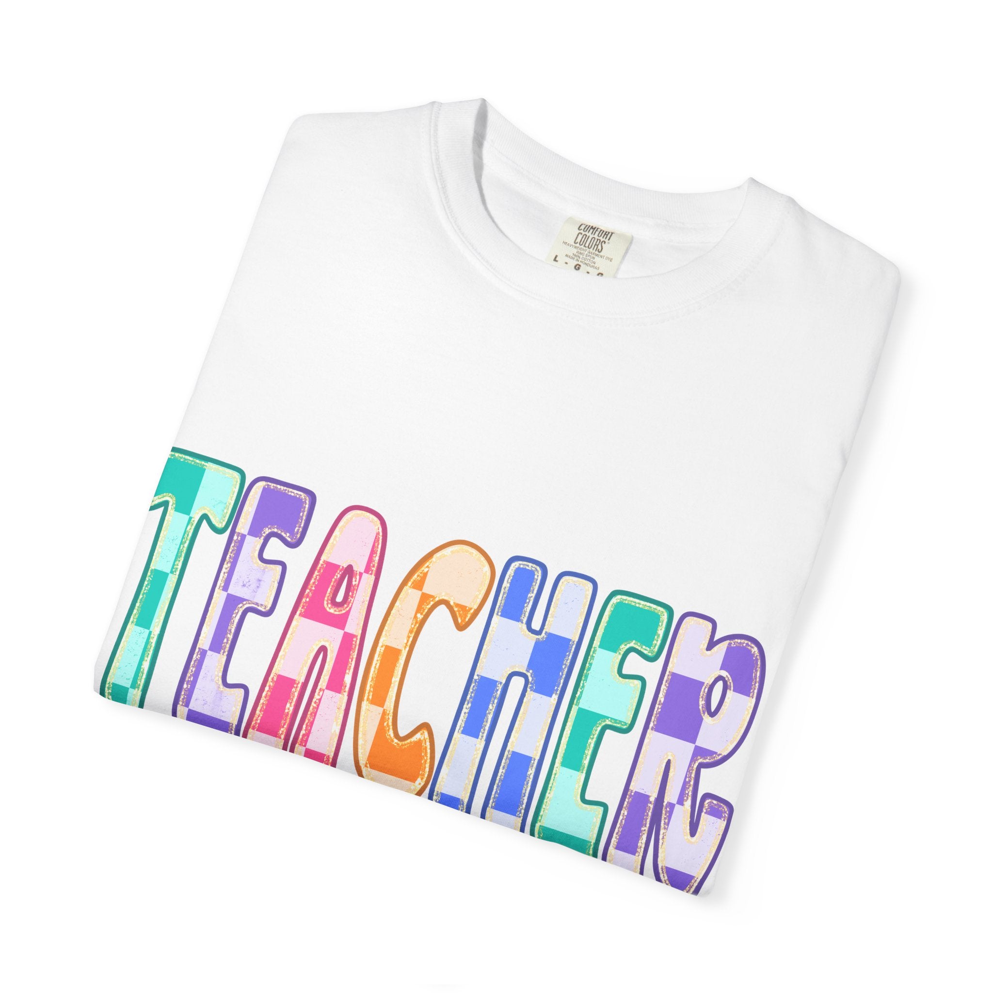 Teacher Colorful Bubble Letter T-Shirt — Gift for Educators, Back-to-School Tee