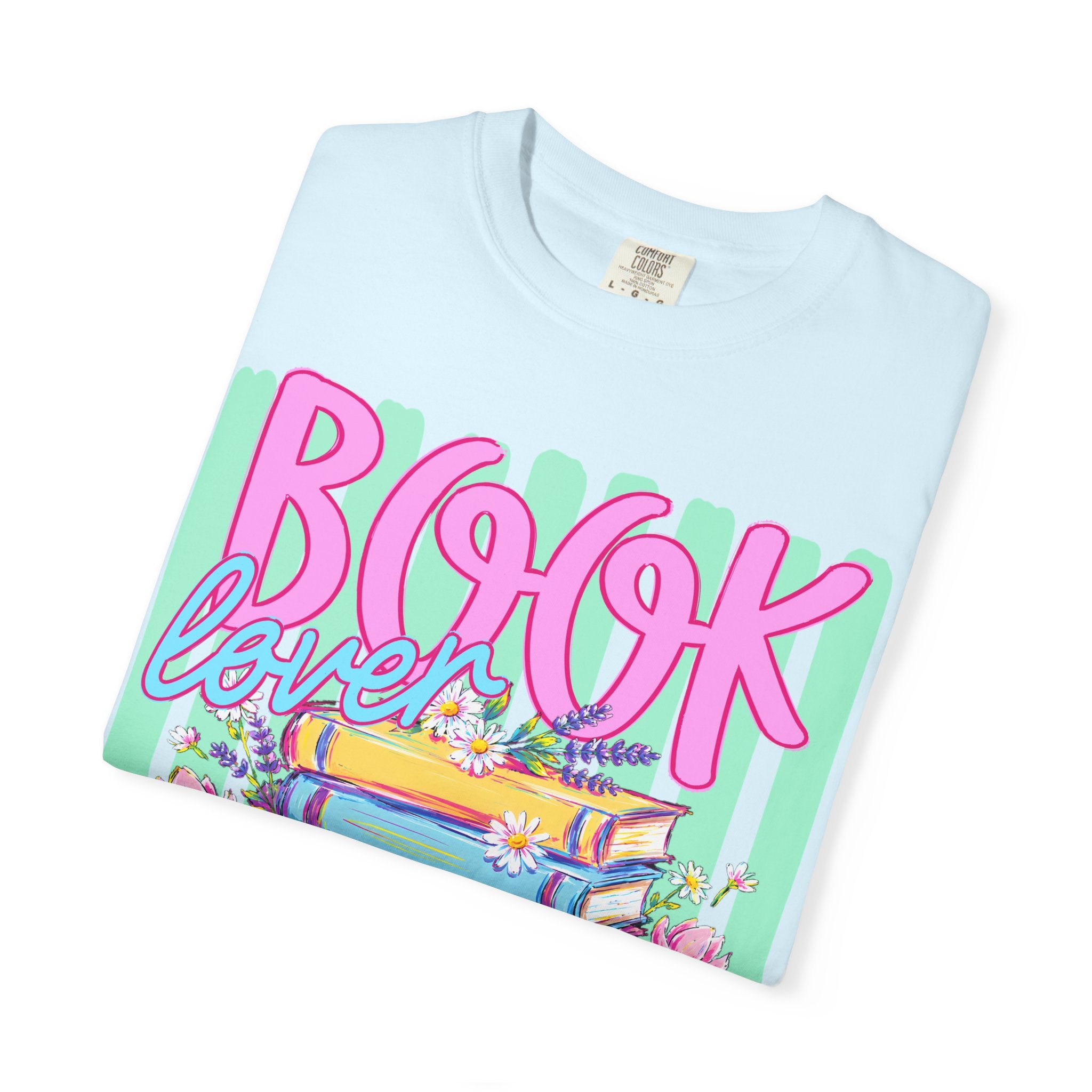 Book Lover T-Shirt — Colorful Stack of Books Graphic Tee
