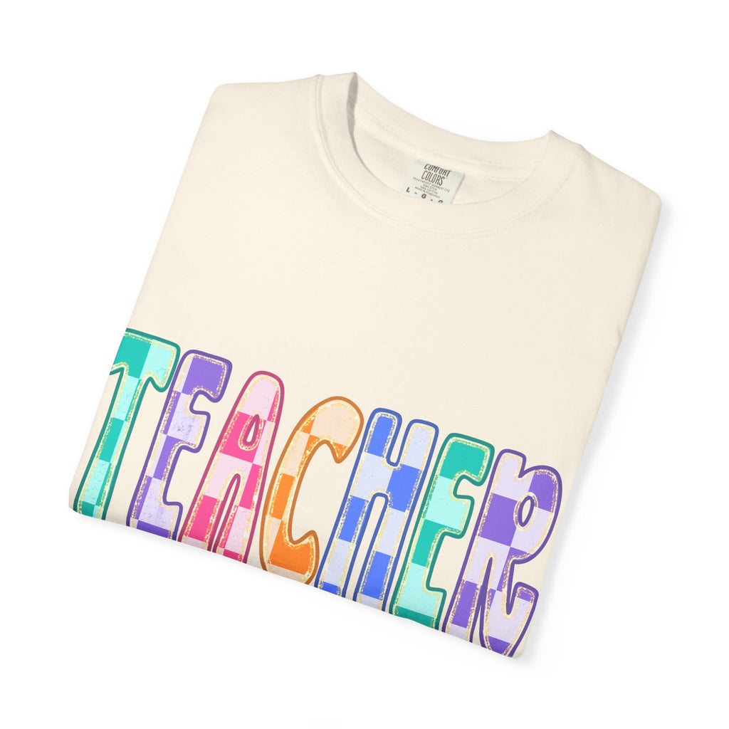 Teacher Colorful Bubble Letter T-Shirt — Gift for Educators, Back-to-School Tee