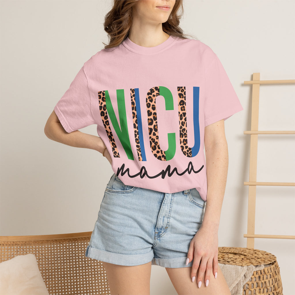 NICU Mama T-Shirt — Leopard Print & Color Block Neonatal Support Tee