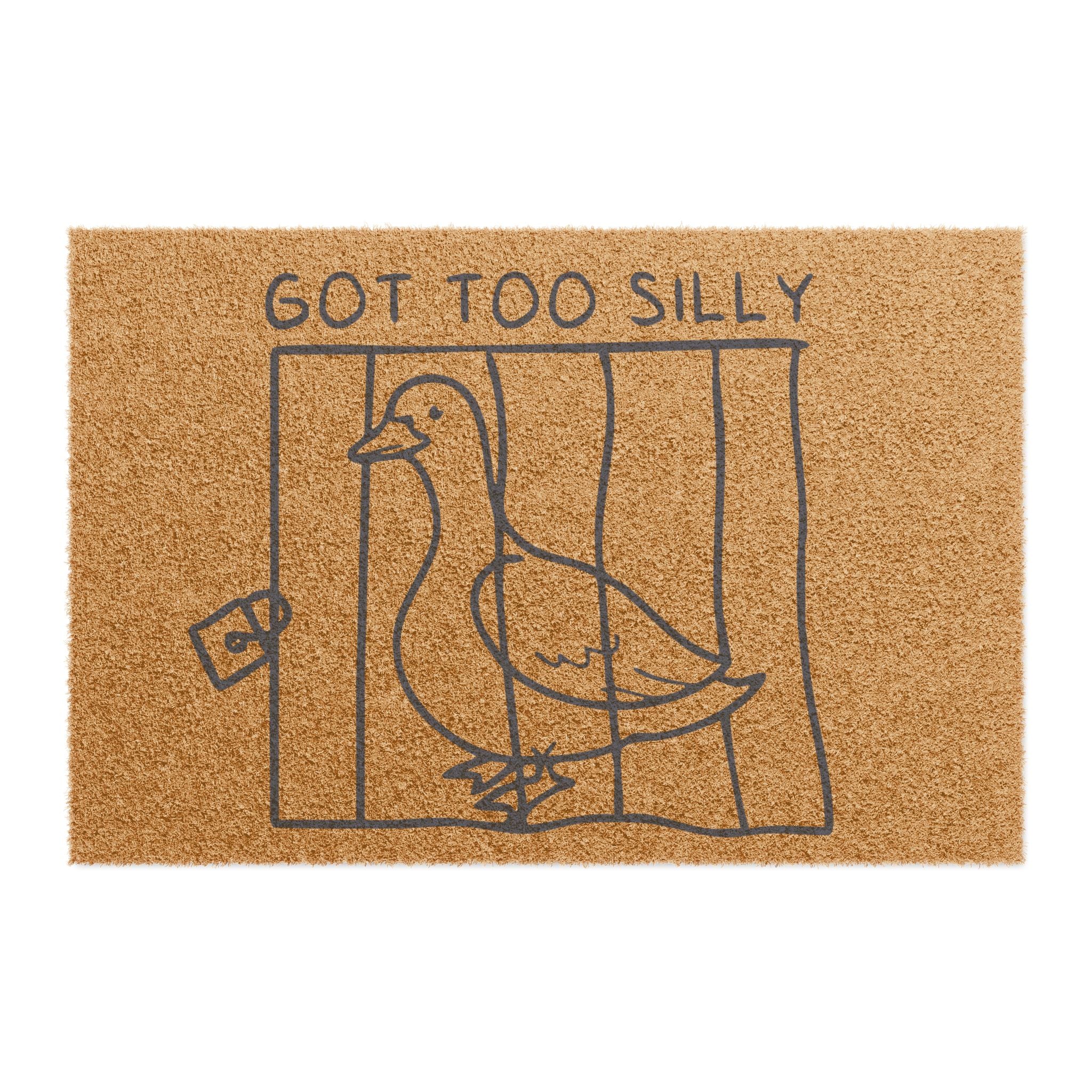 Doormat — 'Got Too Silly' Duck Cage Coir Welcome Mat