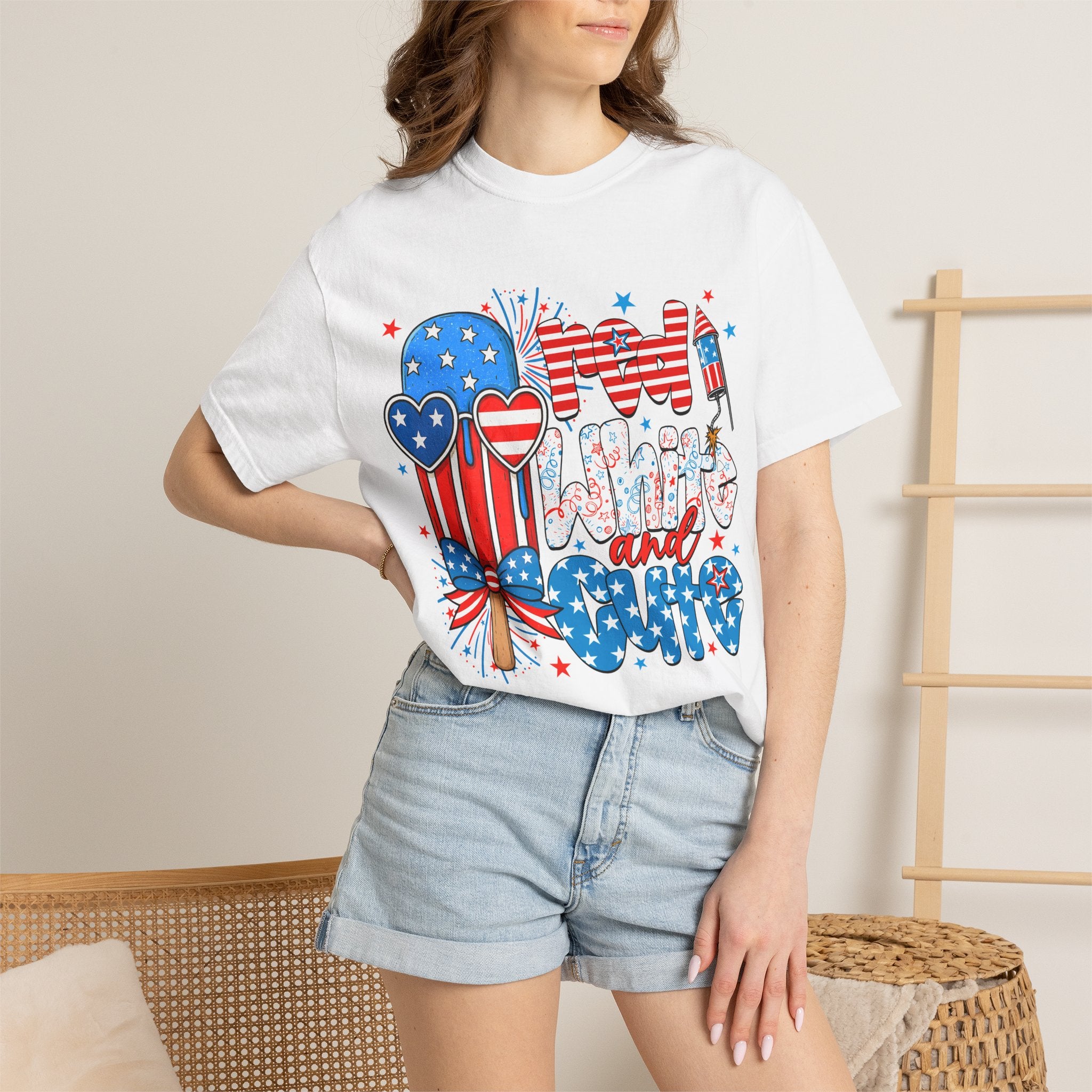Patriotic Mom and Me T-Shirt — 4th of July USA Flag Popsicle Graphic Tee