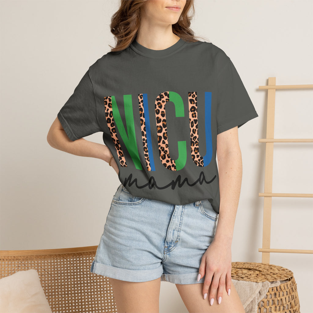 NICU Mama T-Shirt — Leopard Print & Color Block Neonatal Support Tee