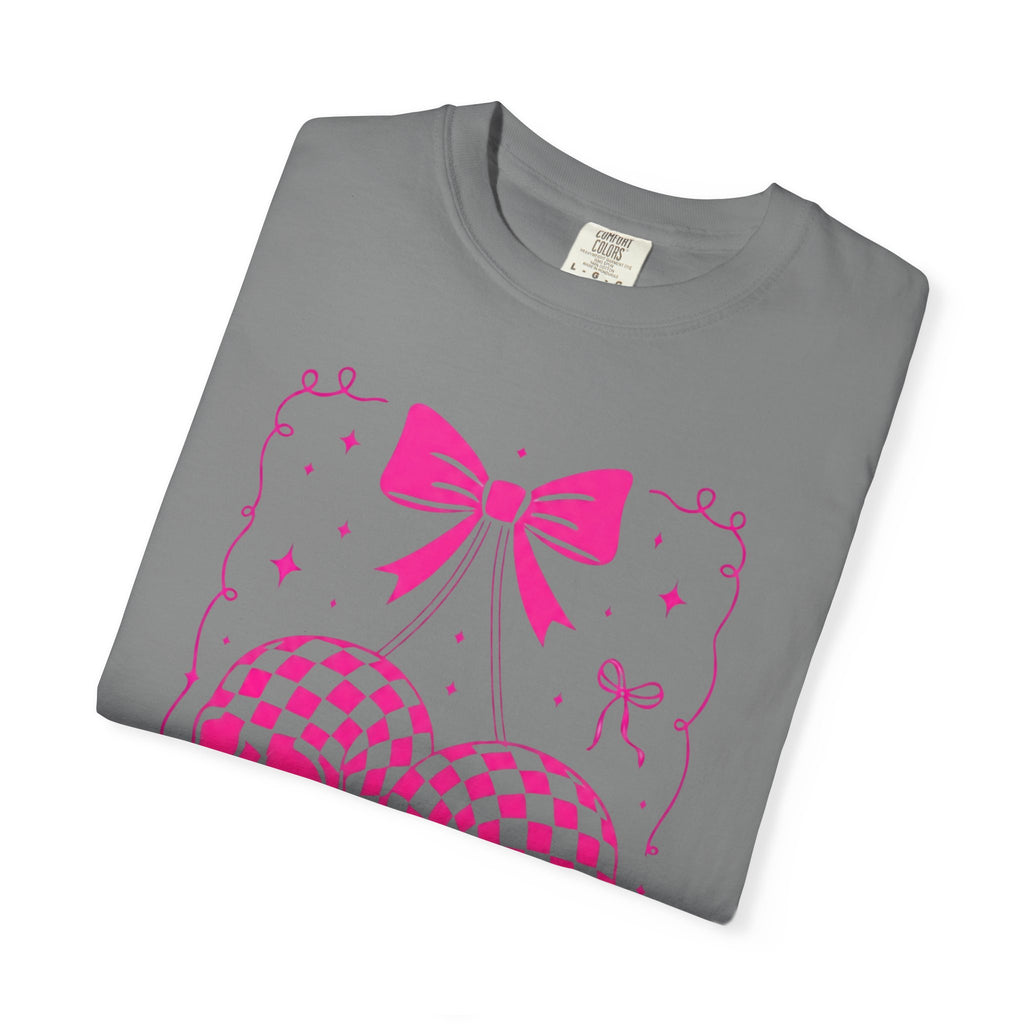 Skull Bow T-Shirt — Pink Checker Skull Graphic Tee