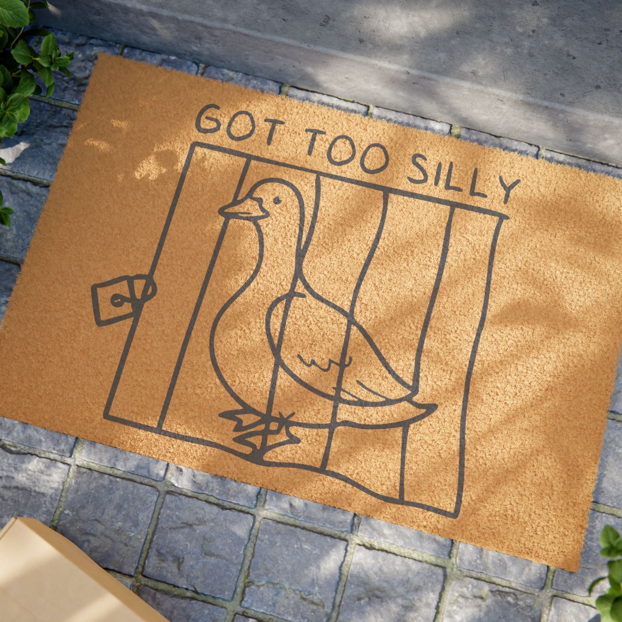 Doormat — 'Got Too Silly' Duck Cage Coir Welcome Mat