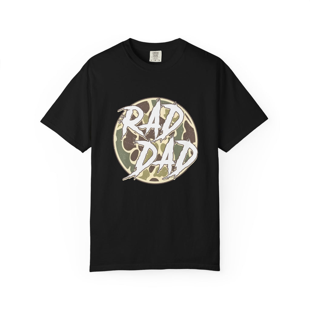 Rad Dad T‑Shirt — Camo Circle Graphic Tee for Cool Dads