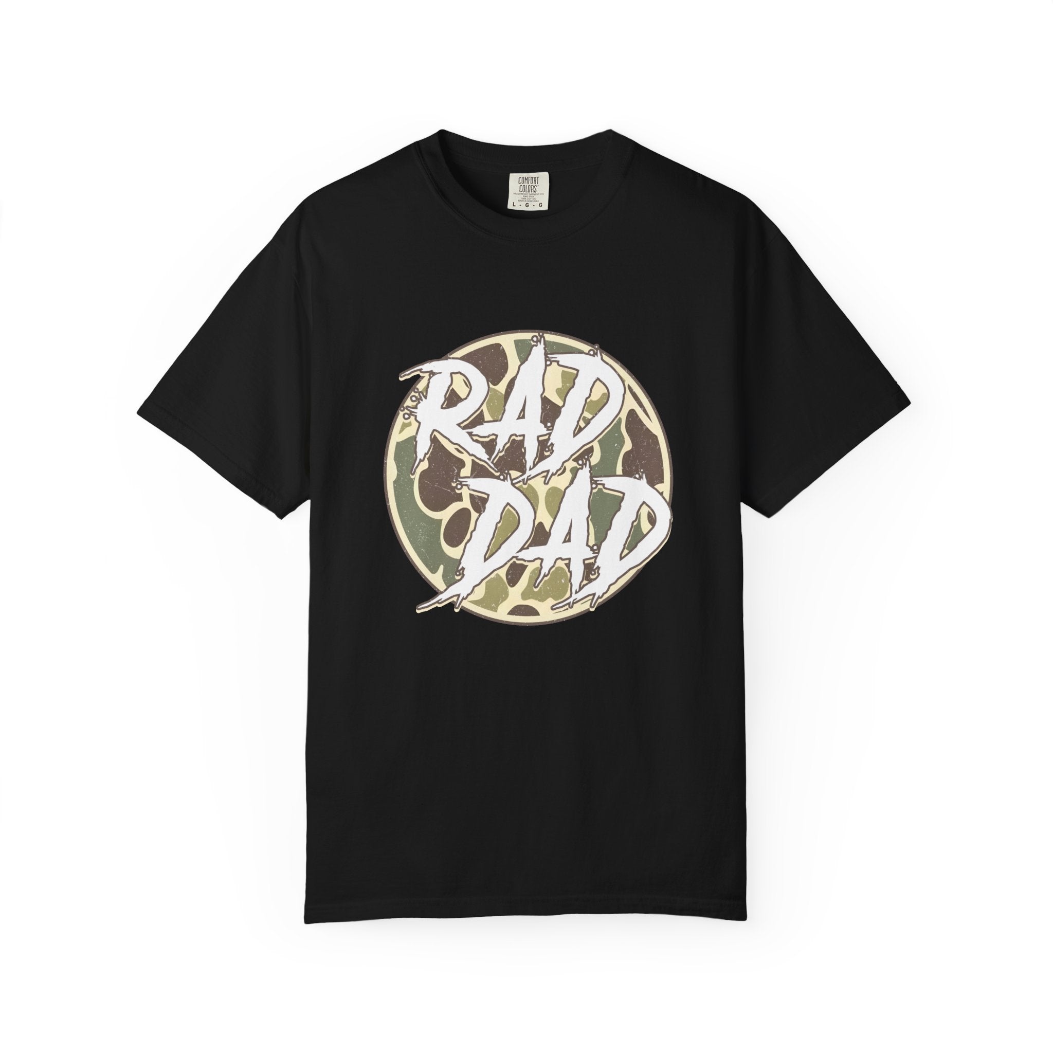 Rad Dad T‑Shirt — Camo Circle Graphic Tee for Cool Dads