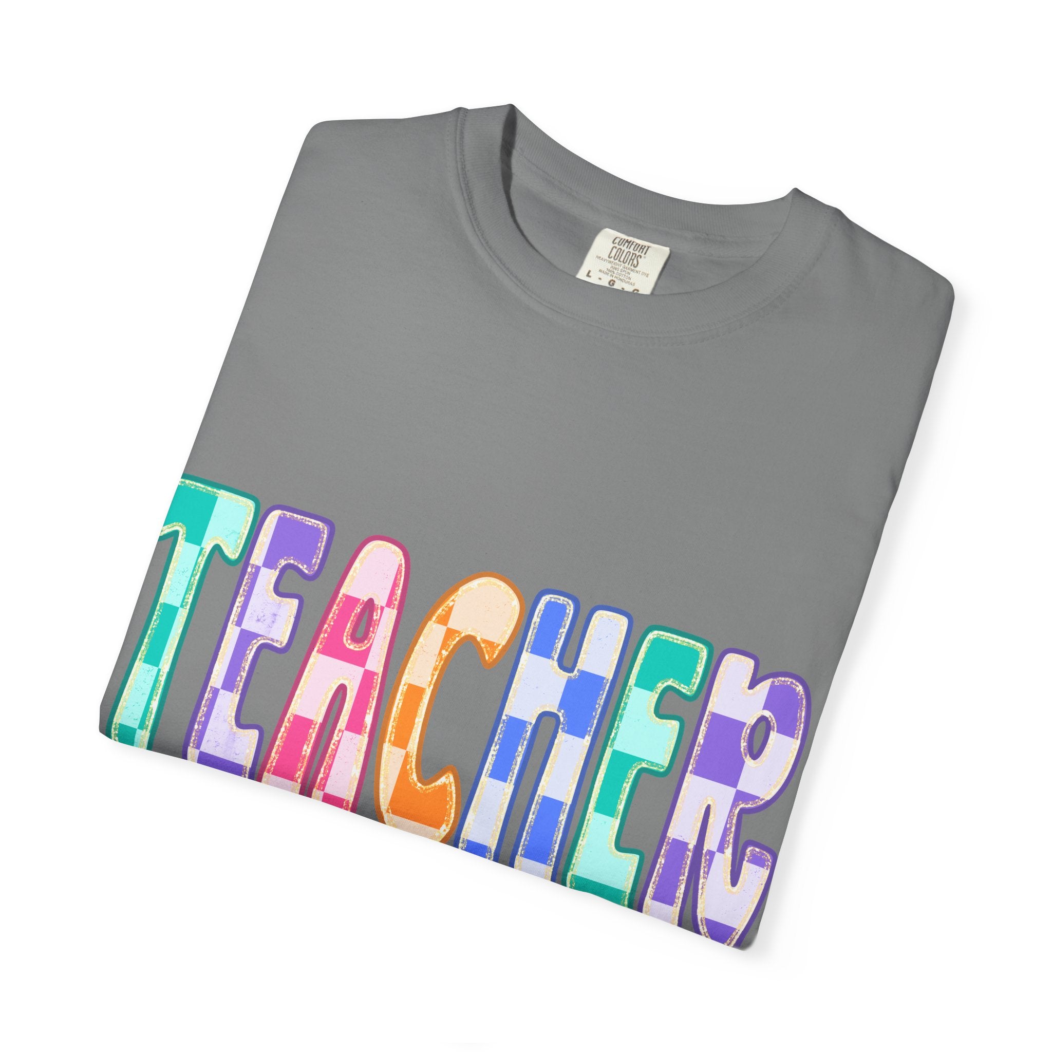 Teacher Colorful Bubble Letter T-Shirt — Gift for Educators, Back-to-School Tee