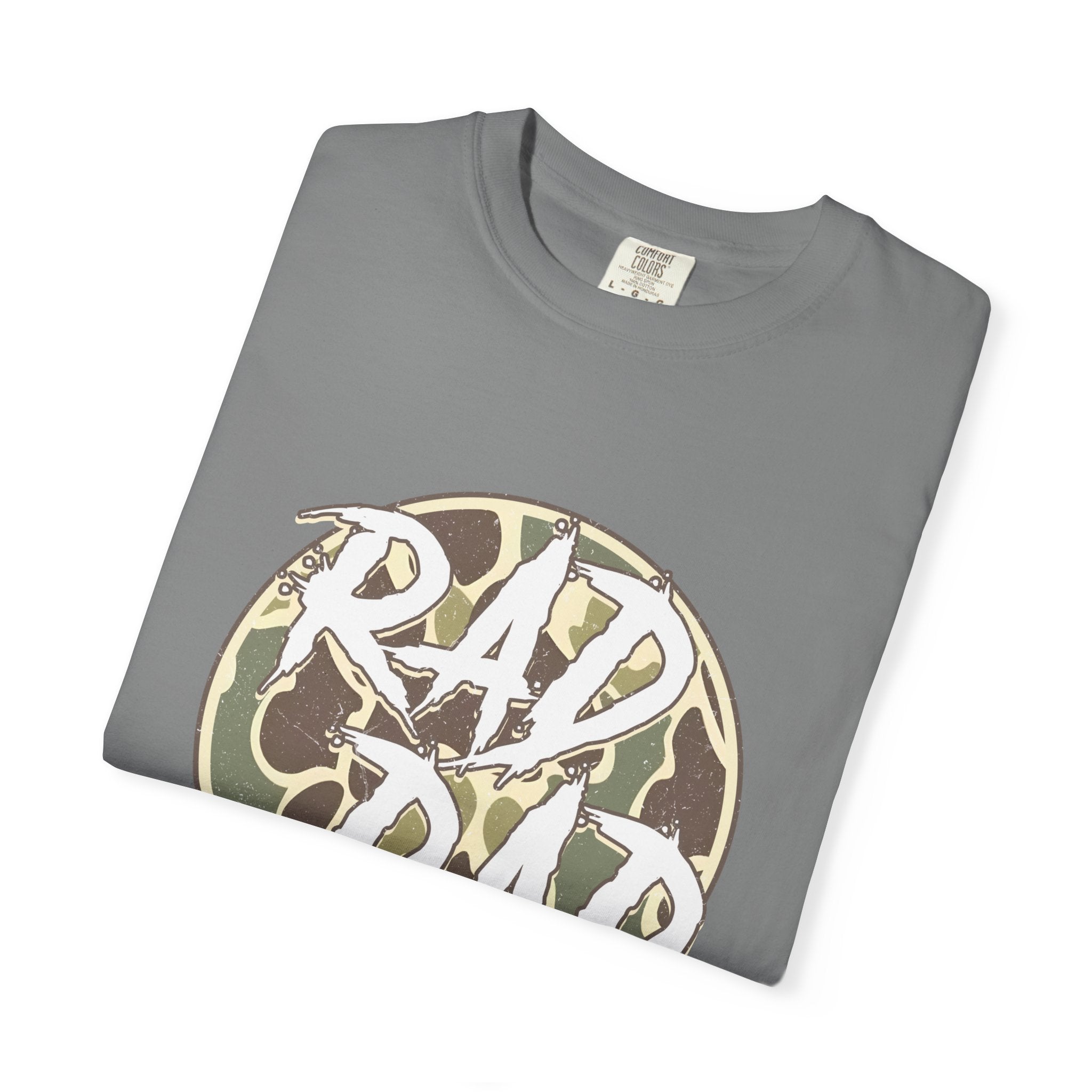 Rad Dad T‑Shirt — Camo Circle Graphic Tee for Cool Dads