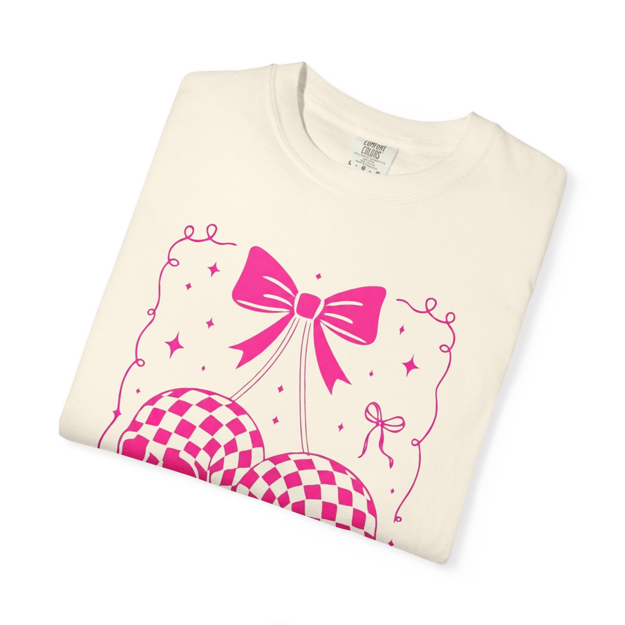 Skull Bow T-Shirt — Pink Checker Skull Graphic Tee