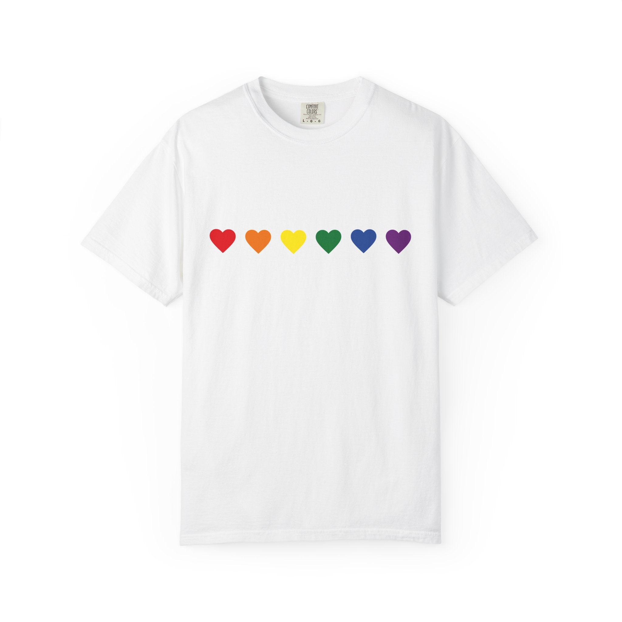 Rainbow Hearts T-Shirt — Pride LGBTQ+ Minimalist Tee