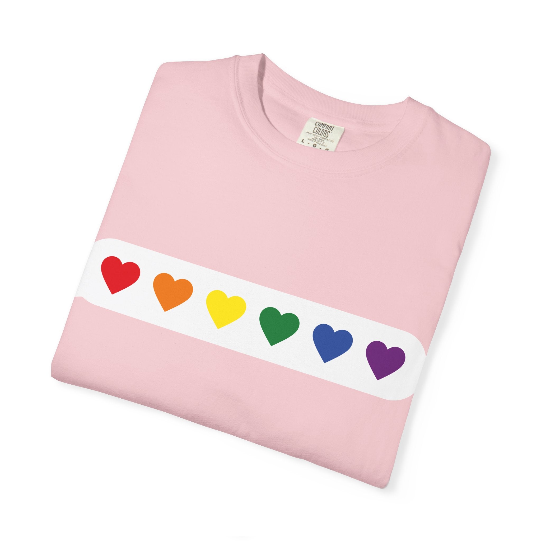Rainbow Hearts T-Shirt — Pride LGBTQ+ Minimalist Tee