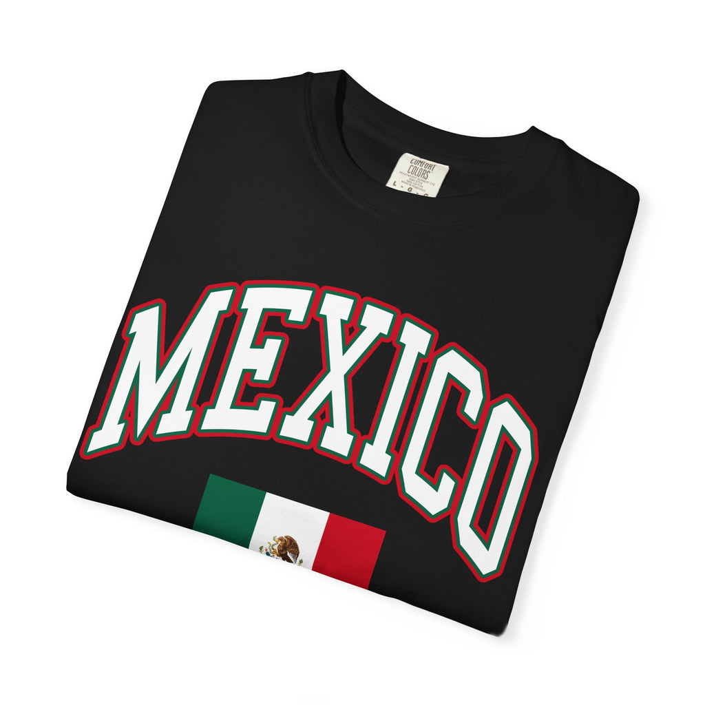 Mexico Flag T-Shirt — Mexico Text with National Flag Tee