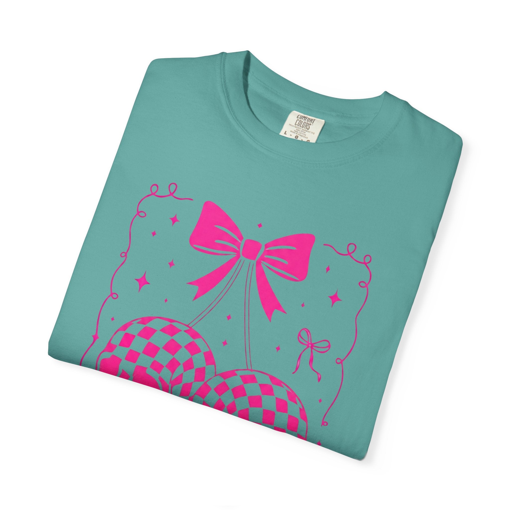 Skull Bow T-Shirt — Pink Checker Skull Graphic Tee
