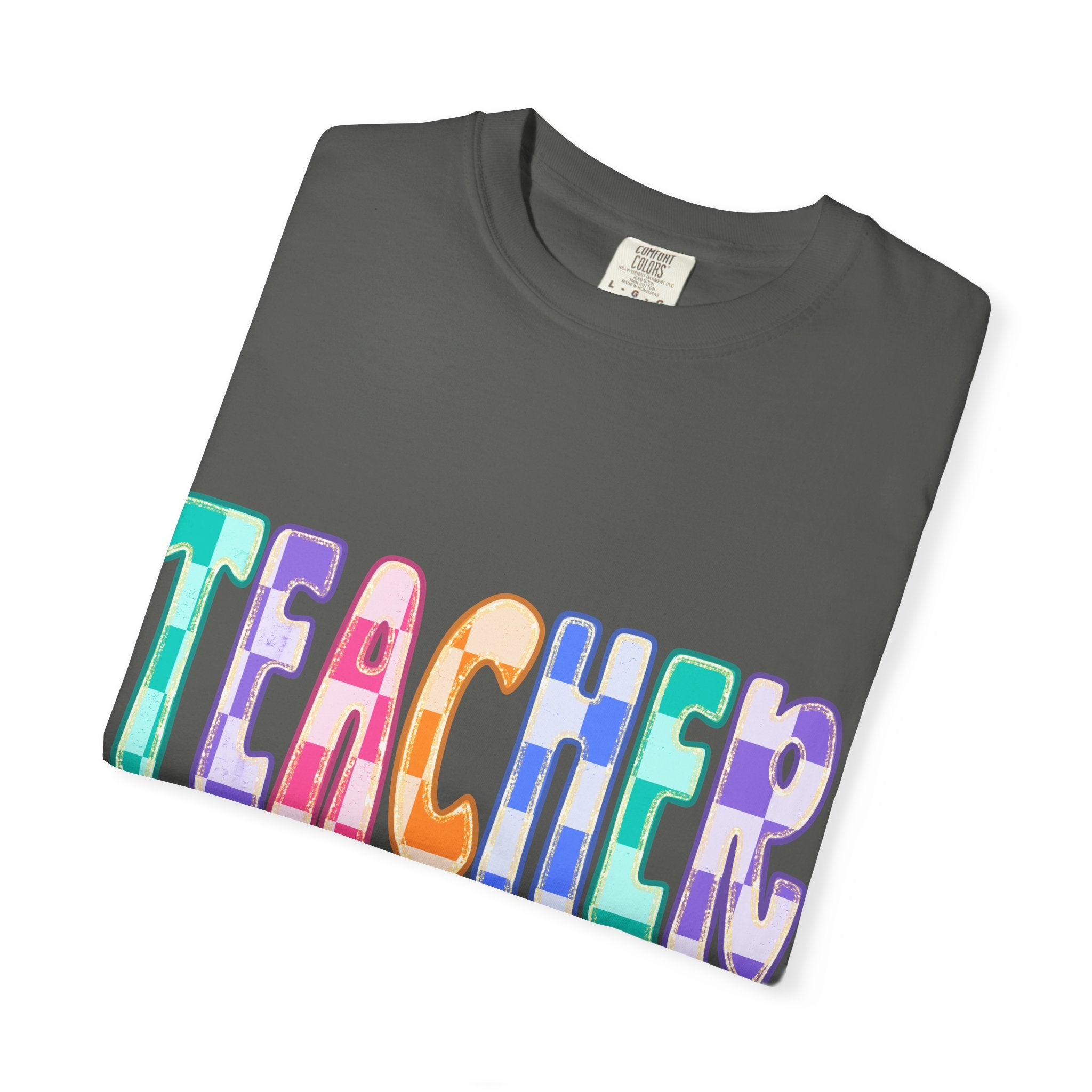 Teacher Colorful Bubble Letter T-Shirt — Gift for Educators, Back-to-School Tee
