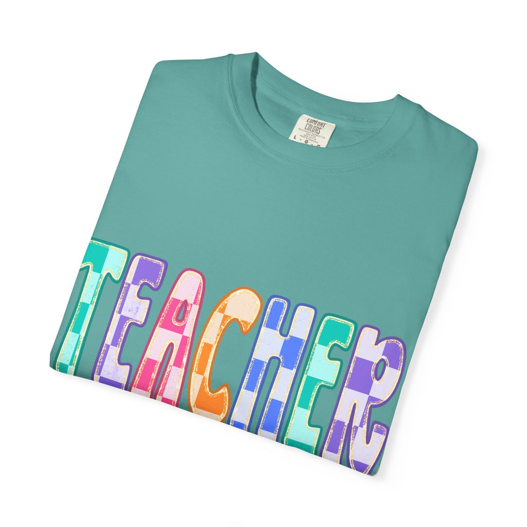 Teacher Colorful Bubble Letter T-Shirt — Gift for Educators, Back-to-School Tee