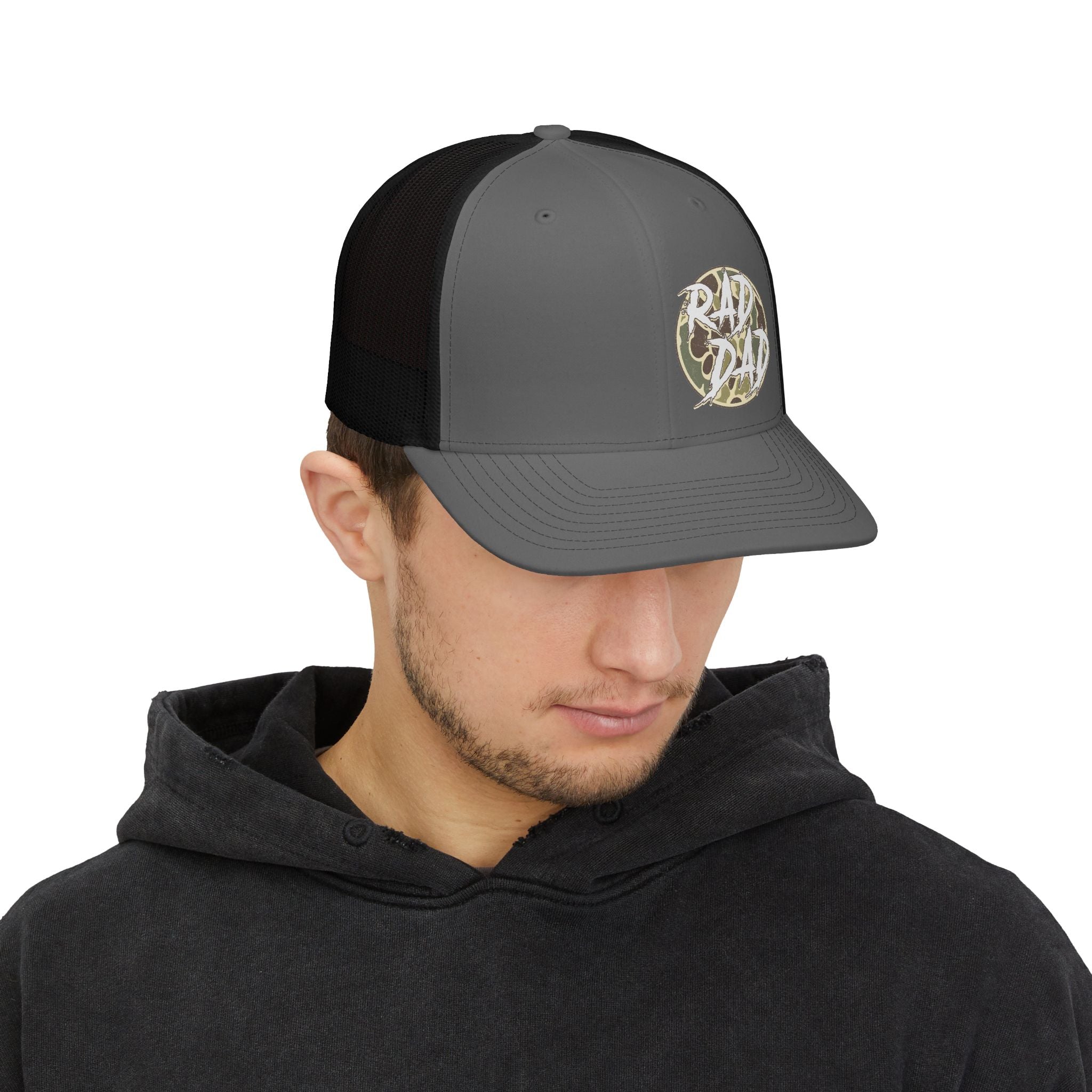 Rad Dad Camo Patch Snapback Trucker Cap
