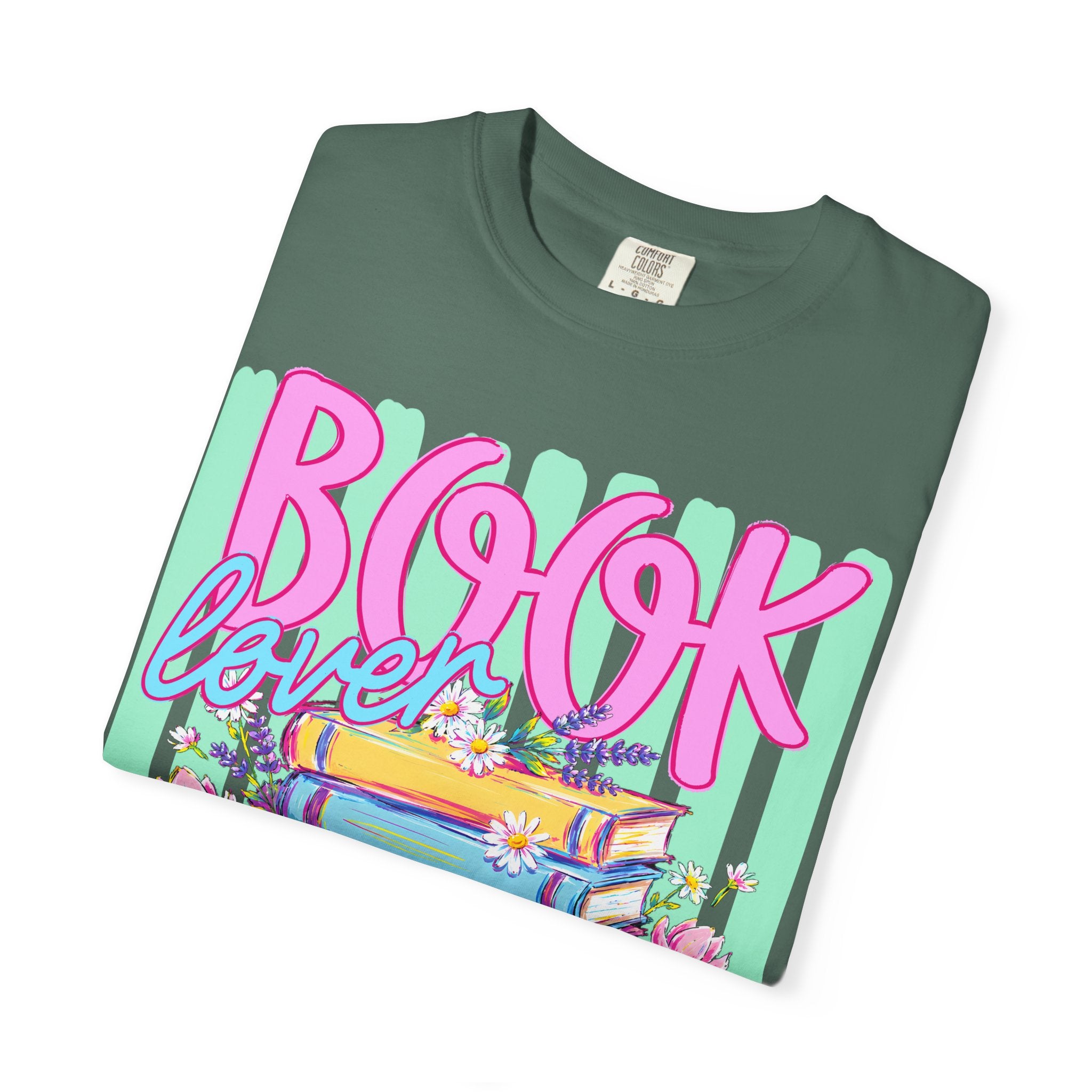 Book Lover T-Shirt — Colorful Stack of Books Graphic Tee