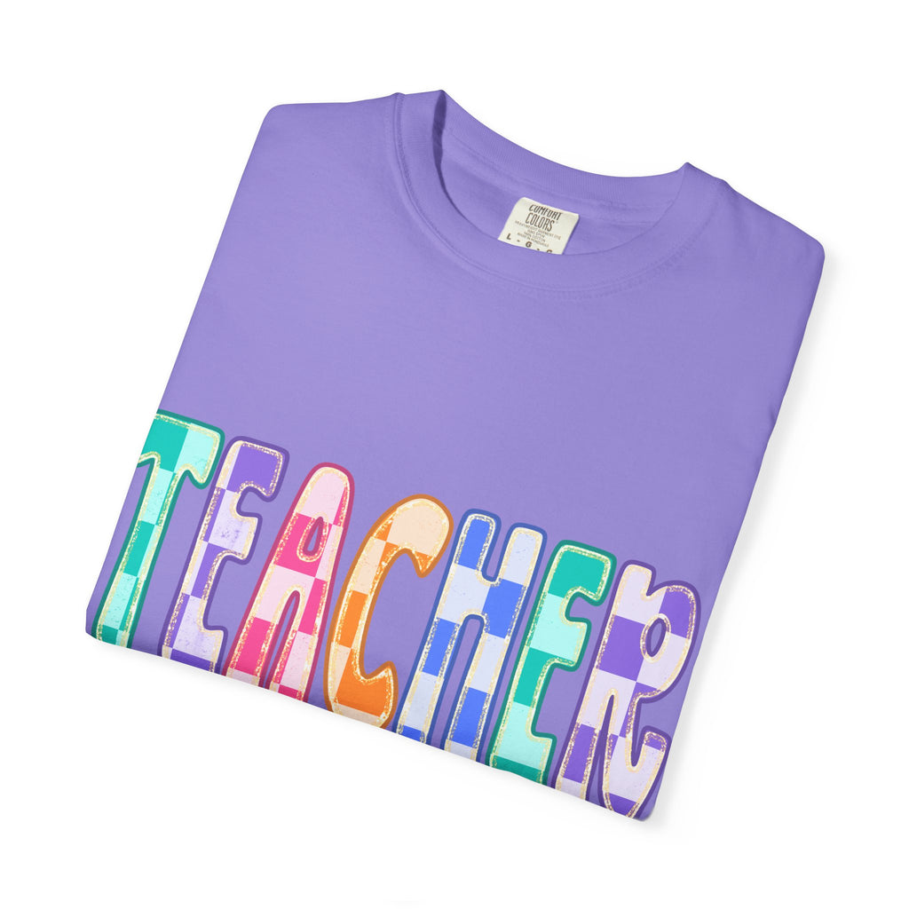 Teacher Colorful Bubble Letter T-Shirt — Gift for Educators, Back-to-School Tee