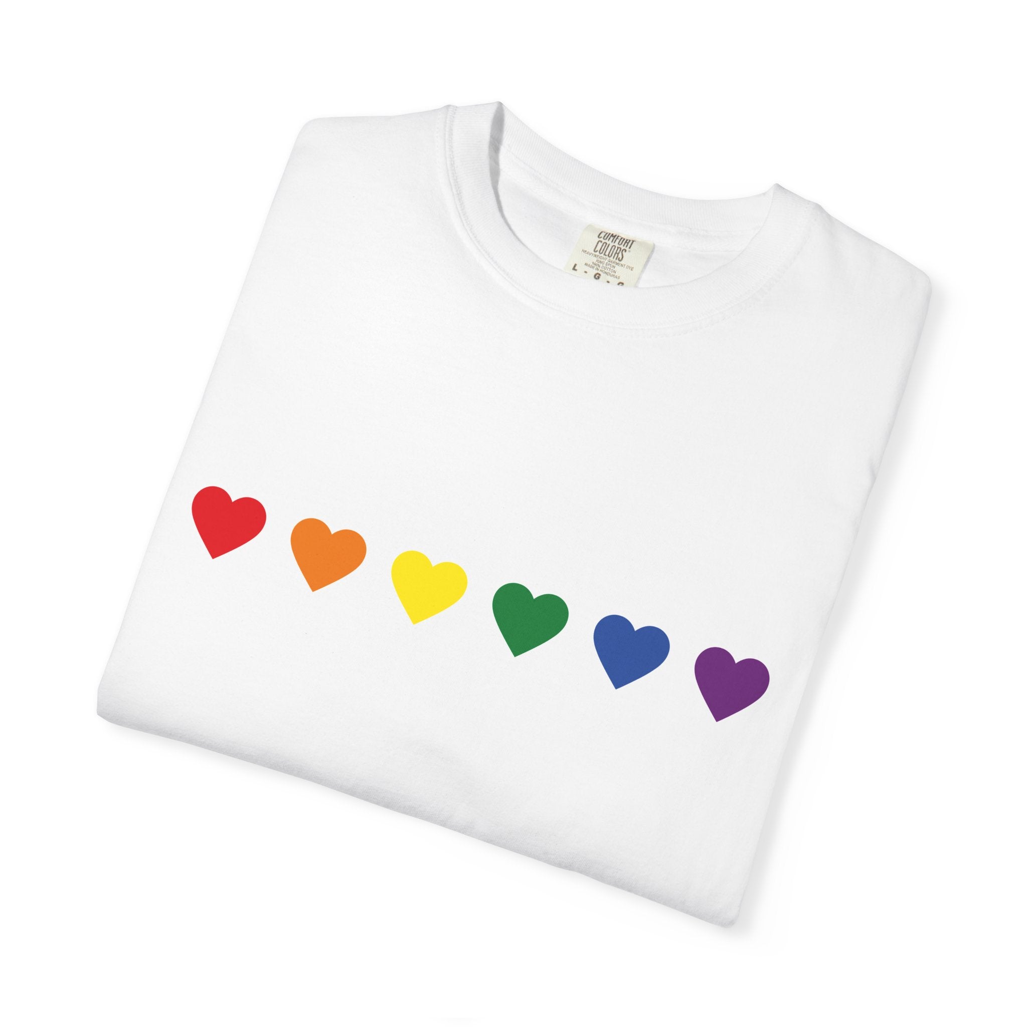 Rainbow Hearts T-Shirt — Pride LGBTQ+ Minimalist Tee