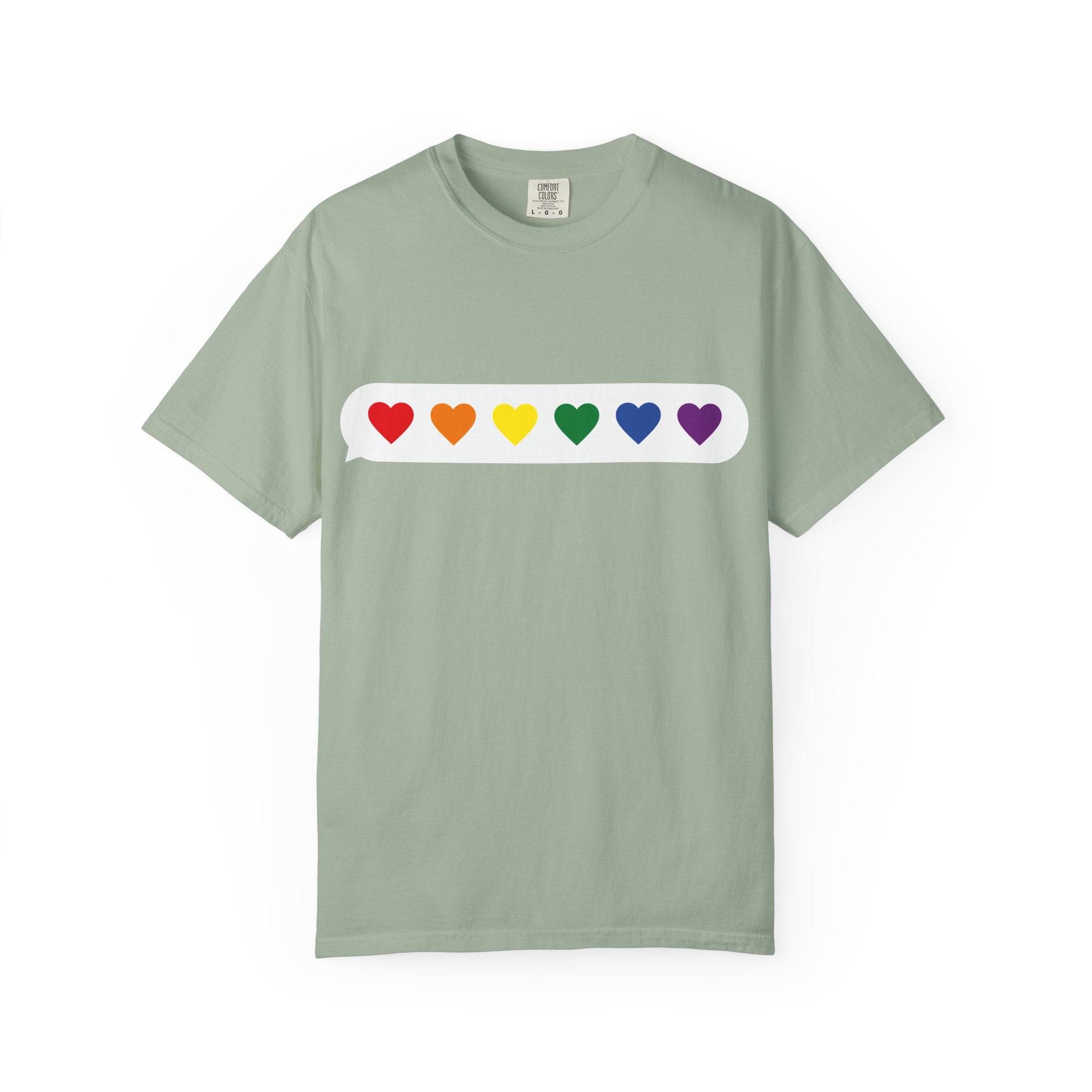 Rainbow Hearts T-Shirt — Pride LGBTQ+ Minimalist Tee