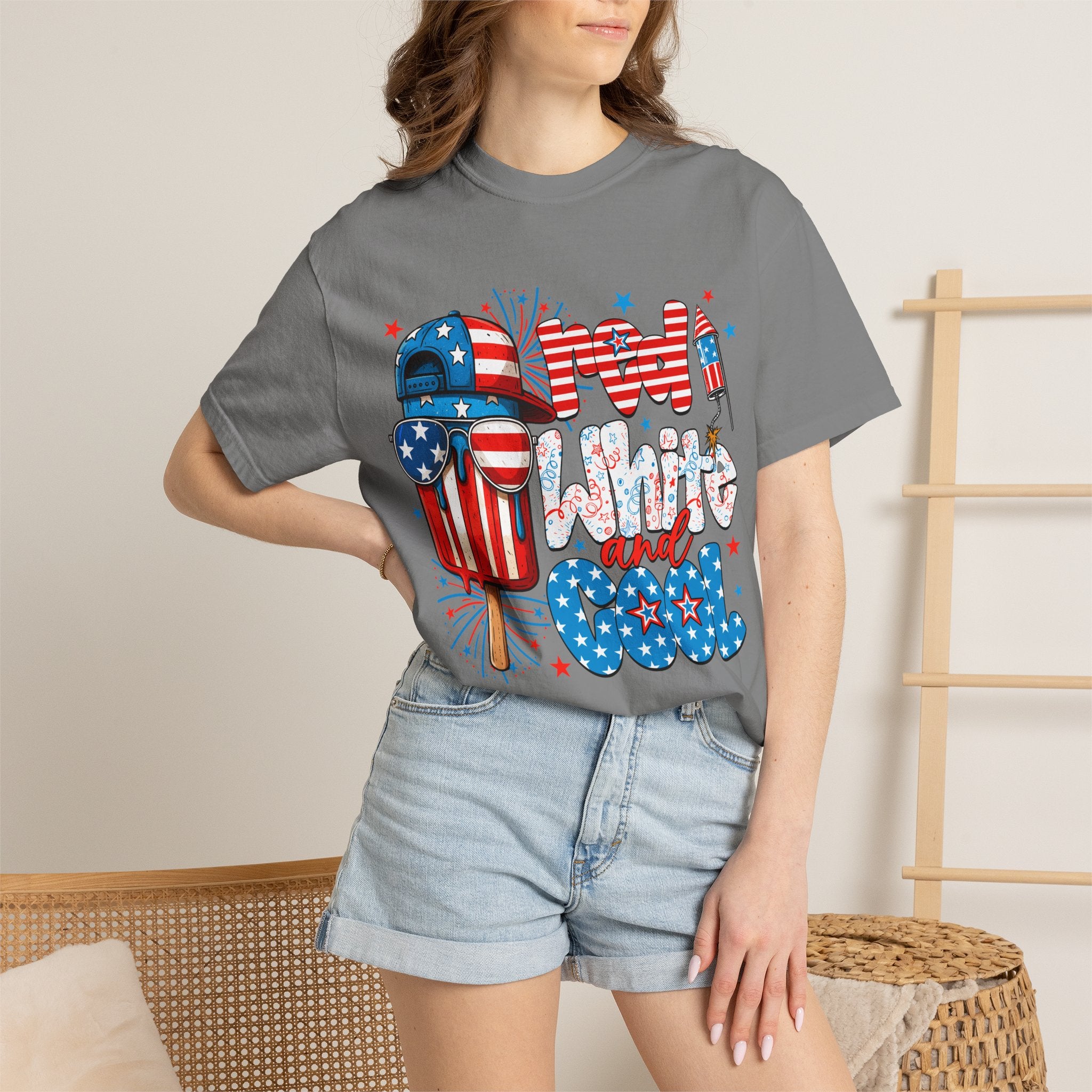 Patriotic Mom Vibes T-Shirt — 'Mom Savage and Cool' 4th of July Graphic Tee