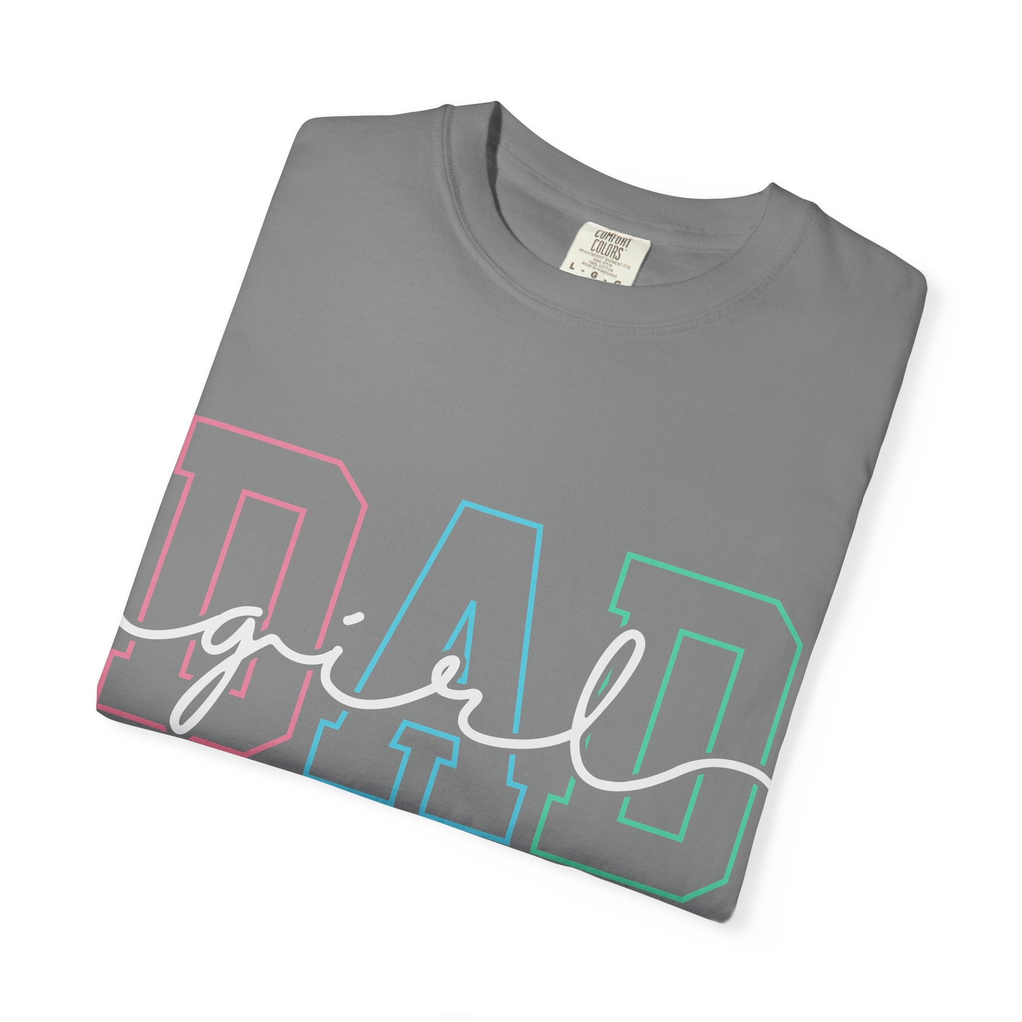 Dad Outline Tee — Pastel Gradient "DAD" Graphic T-Shirt