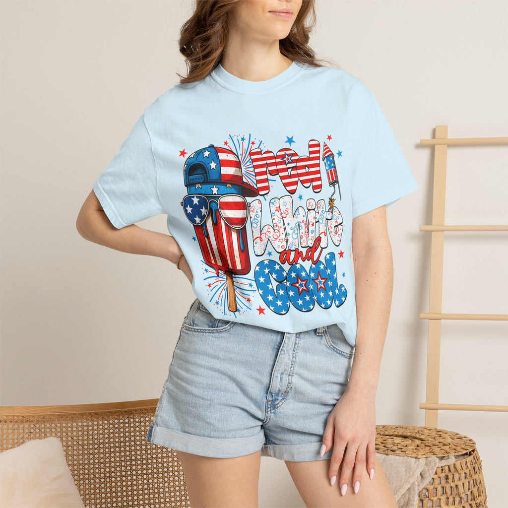 Patriotic Mom Vibes T-Shirt — 'Mom Savage and Cool' 4th of July Graphic Tee