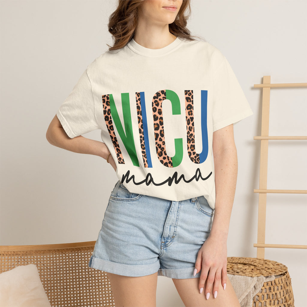 NICU Mama T-Shirt — Leopard Print & Color Block Neonatal Support Tee
