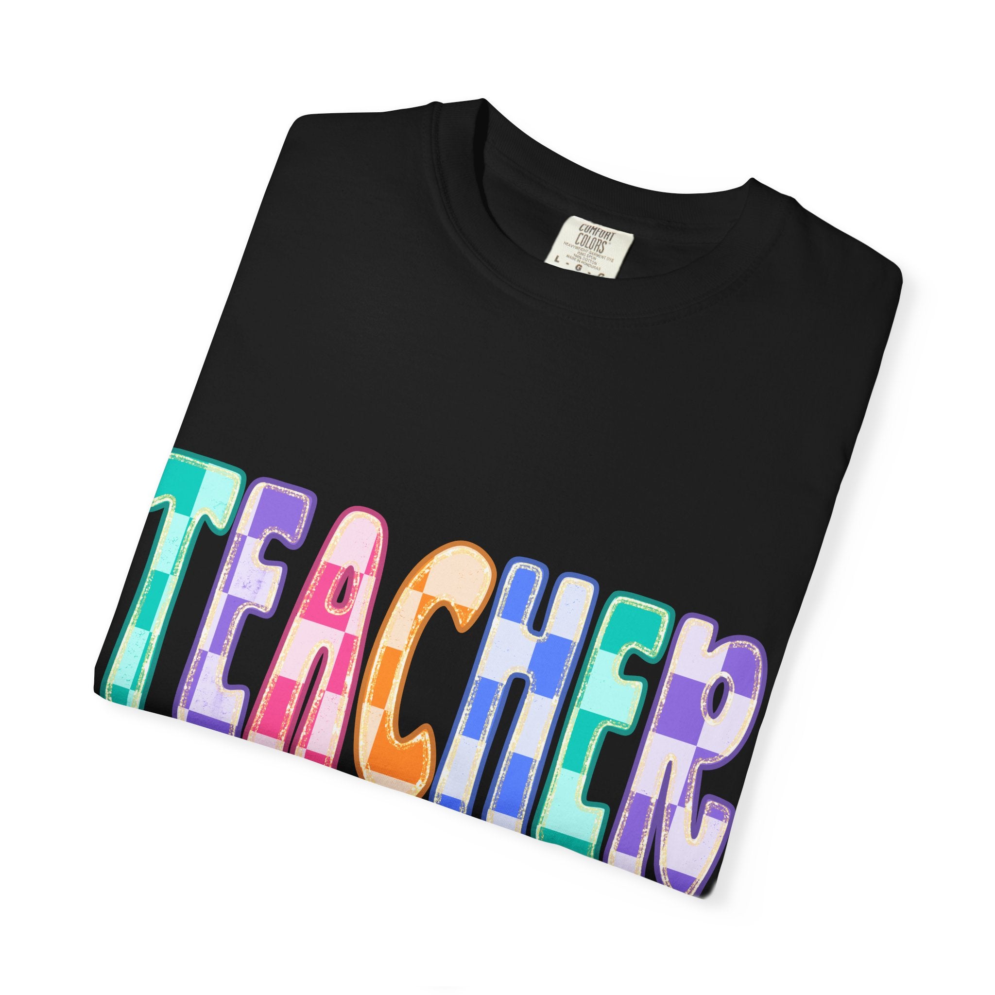 Teacher Colorful Bubble Letter T-Shirt — Gift for Educators, Back-to-School Tee