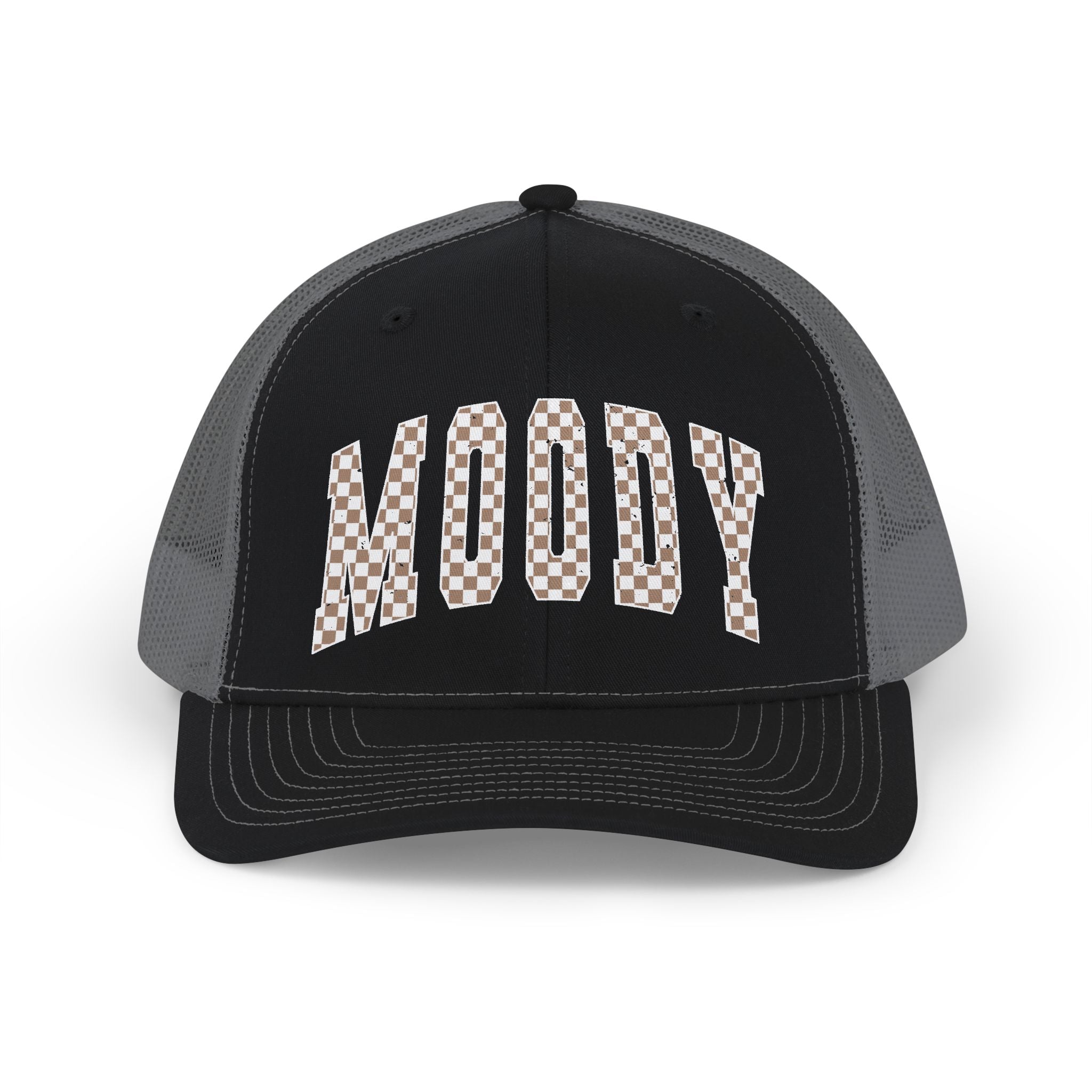Moody Checkered Snapback Trucker Cap