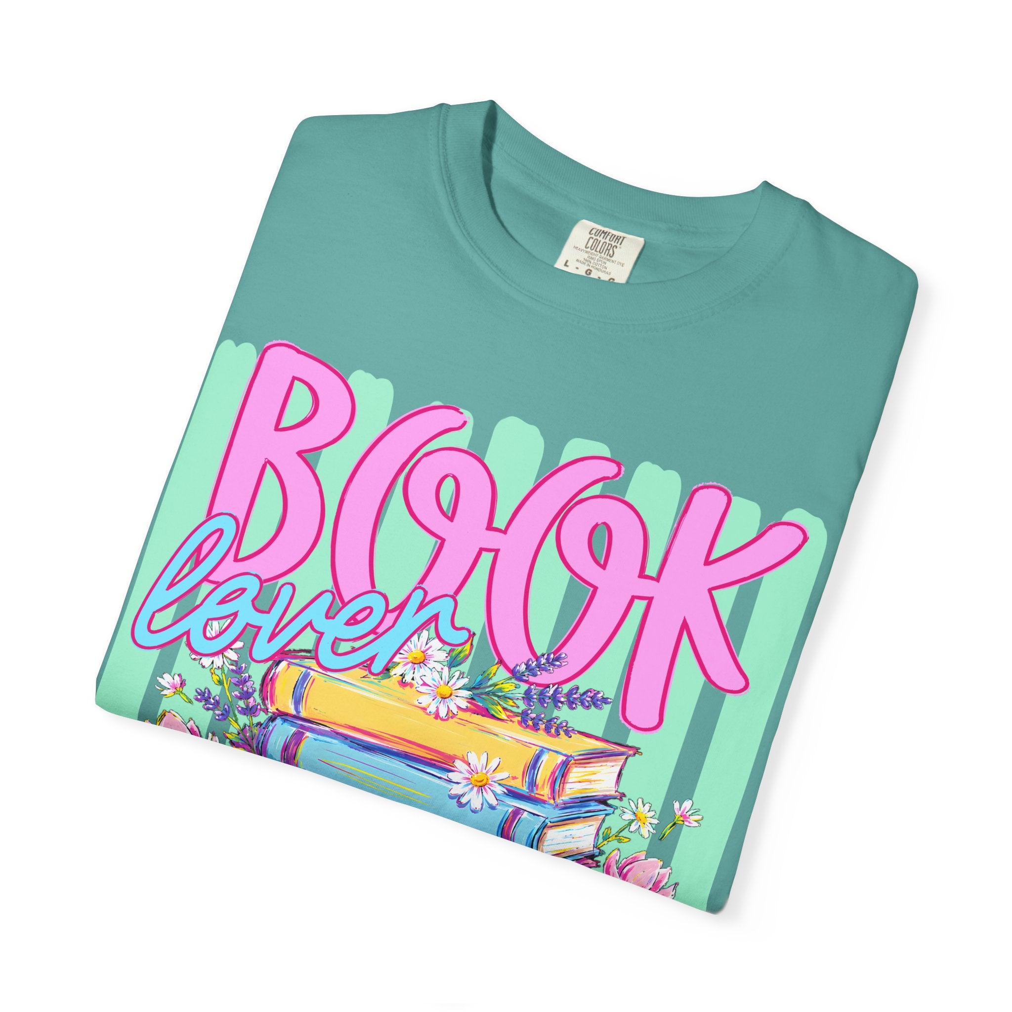 Book Lover T-Shirt — Colorful Stack of Books Graphic Tee