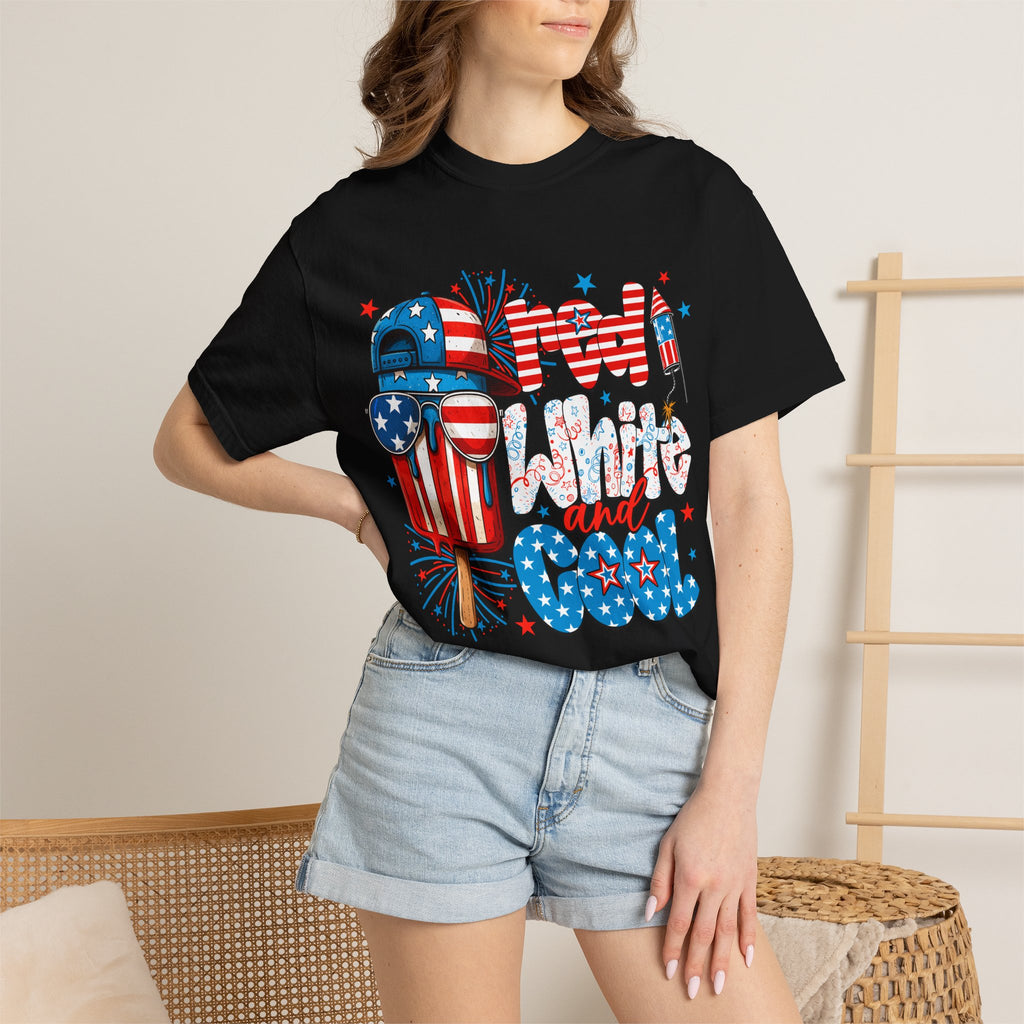 Patriotic Mom Vibes T-Shirt — 'Mom Savage and Cool' 4th of July Graphic Tee
