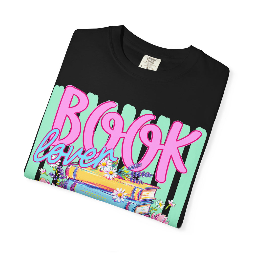 Book Lover T-Shirt — Colorful Stack of Books Graphic Tee