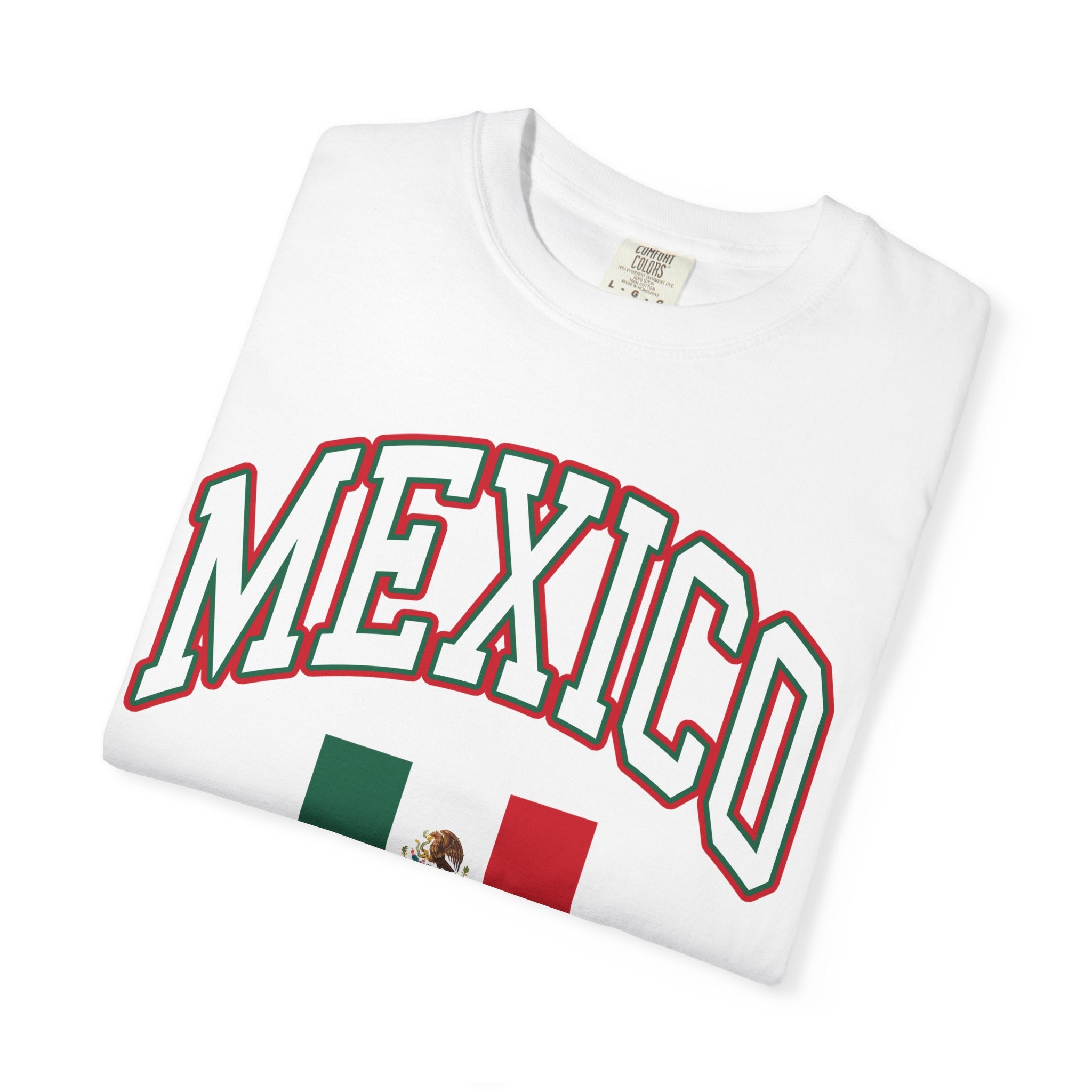 Mexico Flag T-Shirt — Mexico Text with National Flag Tee