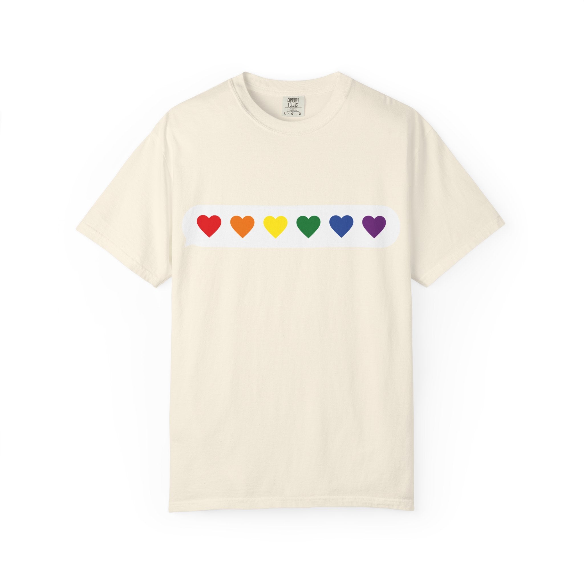 Rainbow Hearts T-Shirt — Pride LGBTQ+ Minimalist Tee