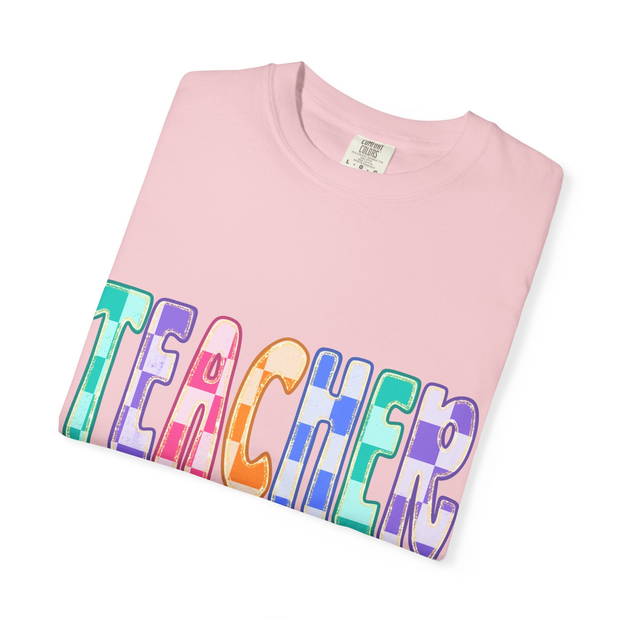 Teacher Colorful Bubble Letter T-Shirt — Gift for Educators, Back-to-School Tee