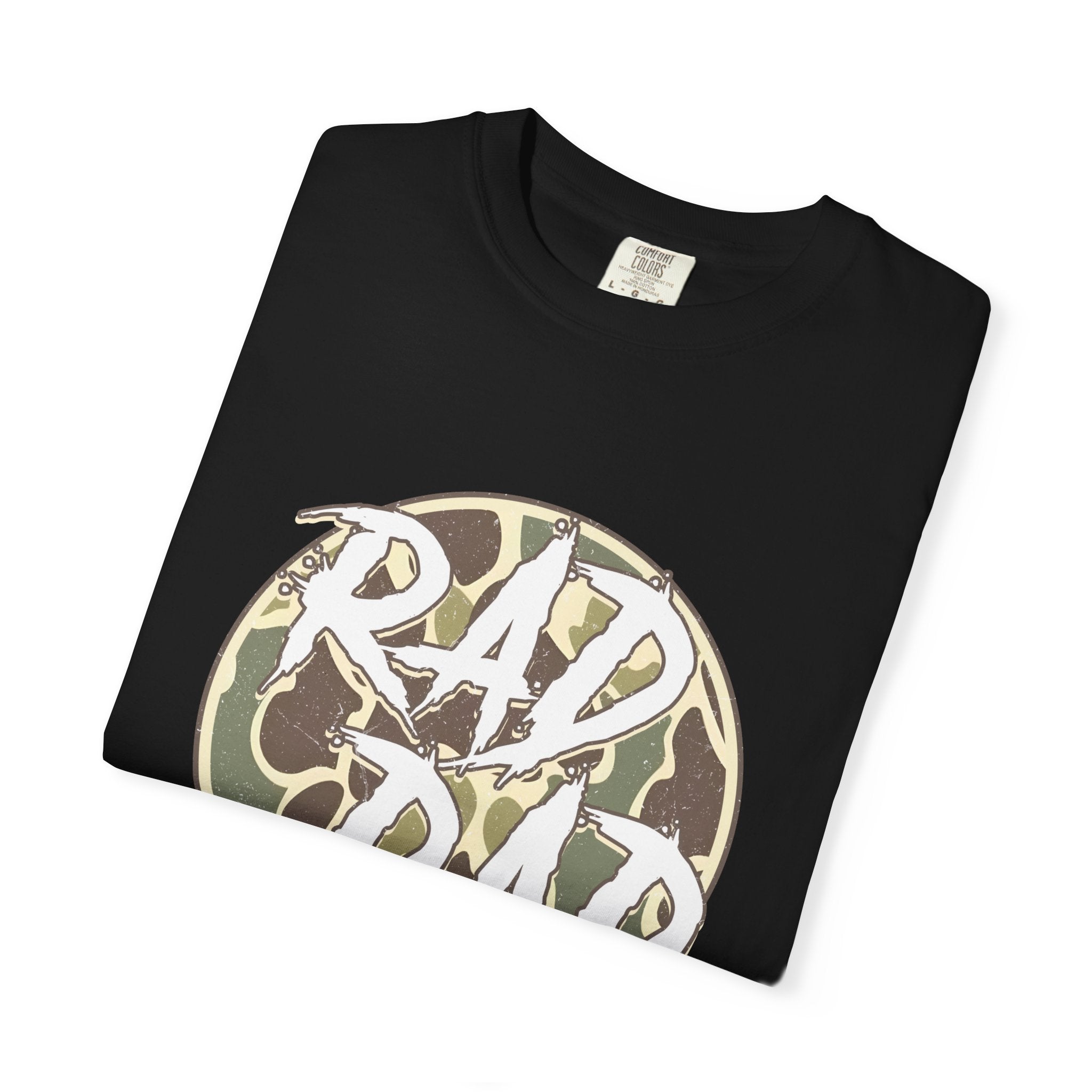 Rad Dad T‑Shirt — Camo Circle Graphic Tee for Cool Dads