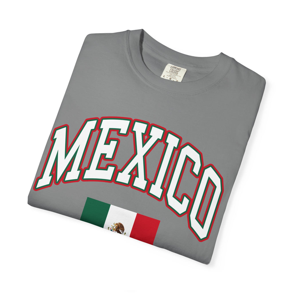 Mexico Flag T-Shirt — Mexico Text with National Flag Tee