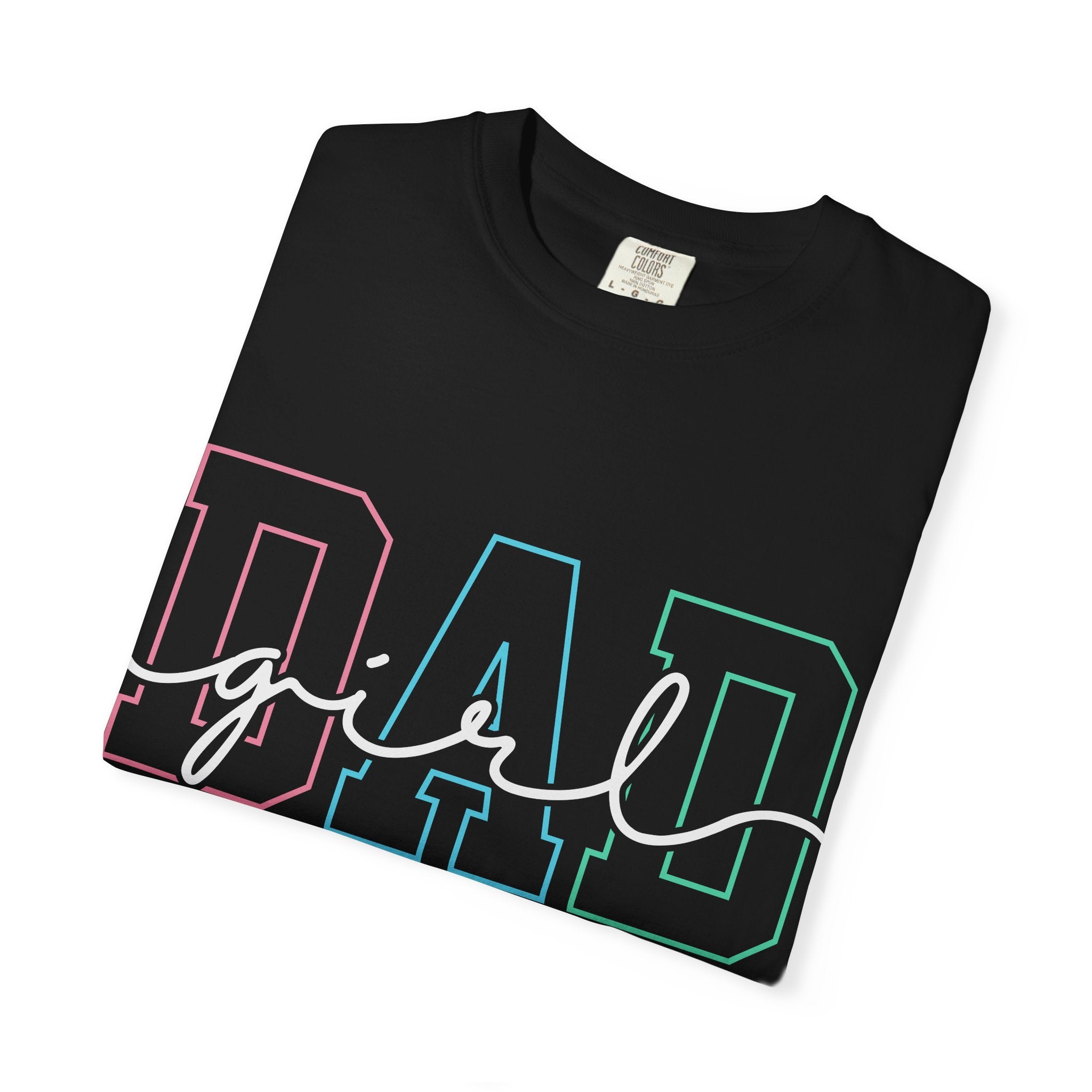 Dad Outline Tee — Pastel Gradient "DAD" Graphic T-Shirt