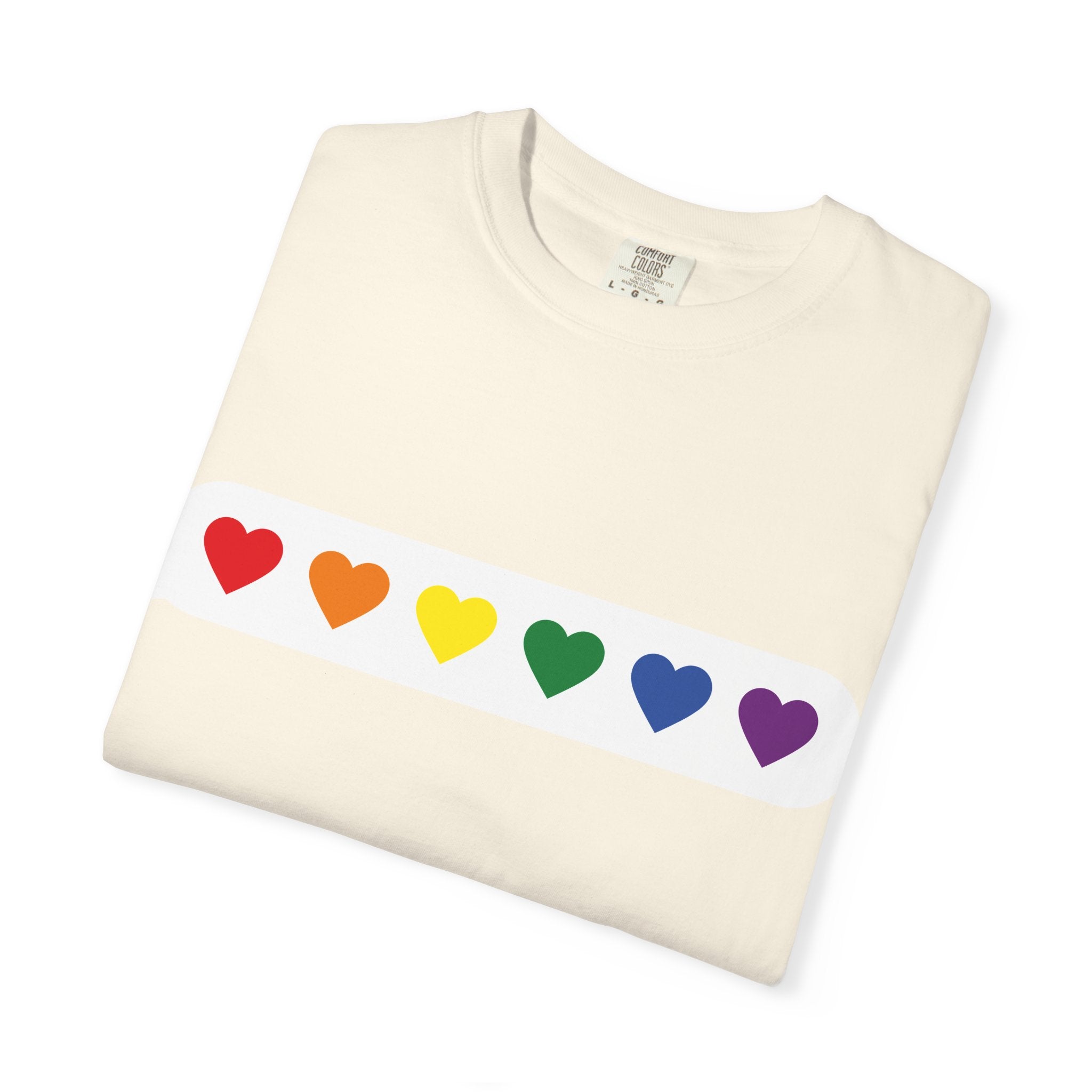 Rainbow Hearts T-Shirt — Pride LGBTQ+ Minimalist Tee