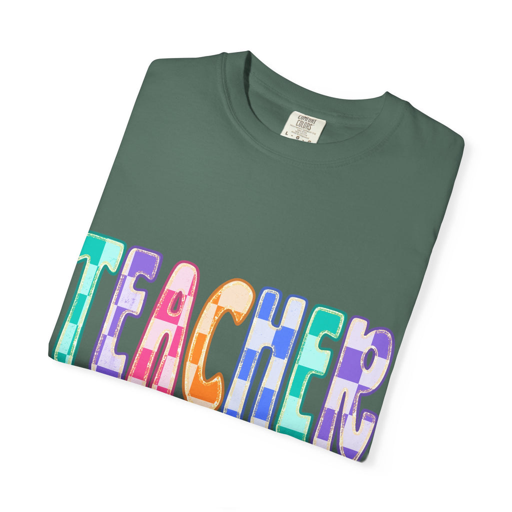Teacher Colorful Bubble Letter T-Shirt — Gift for Educators, Back-to-School Tee