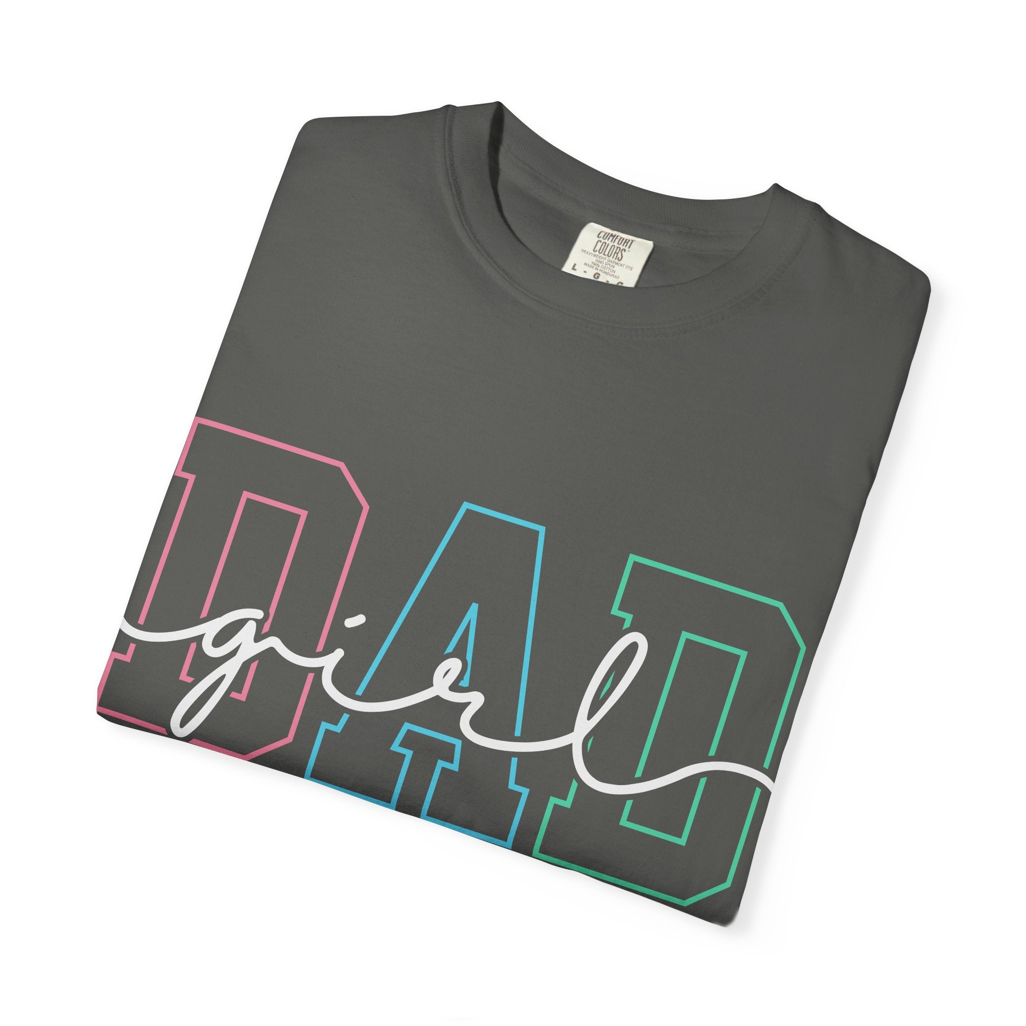 Dad Outline Tee — Pastel Gradient "DAD" Graphic T-Shirt