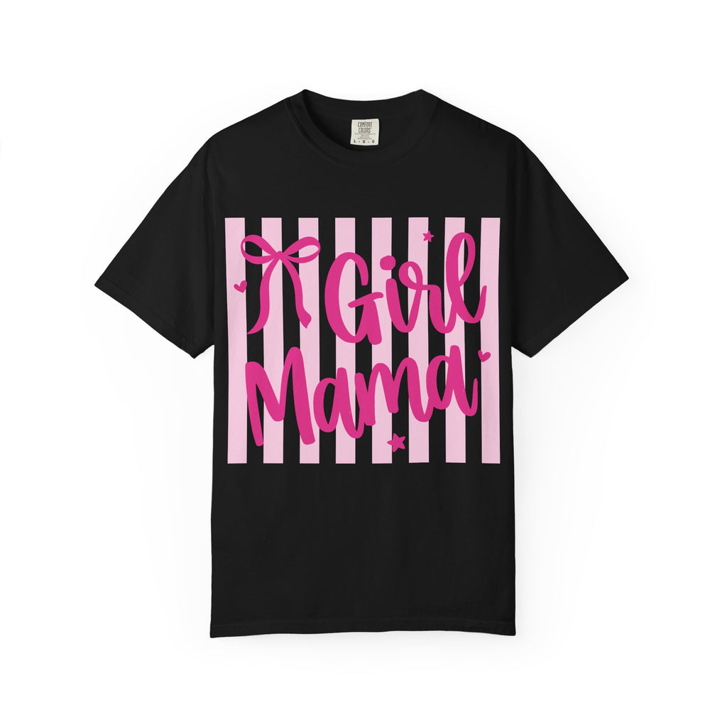 Girl Mama T-Shirt — Cute Pink Striped Mommy Tee