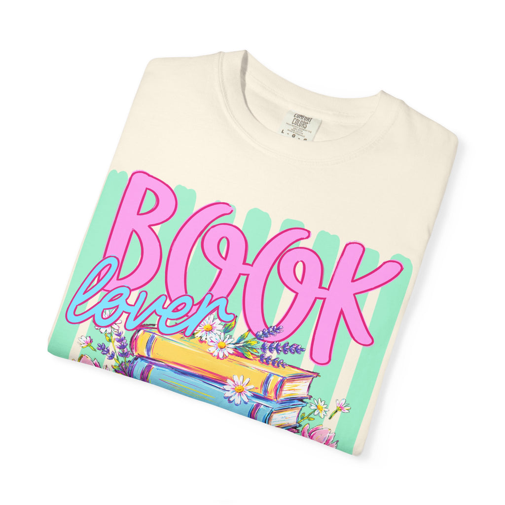 Book Lover T-Shirt — Colorful Stack of Books Graphic Tee