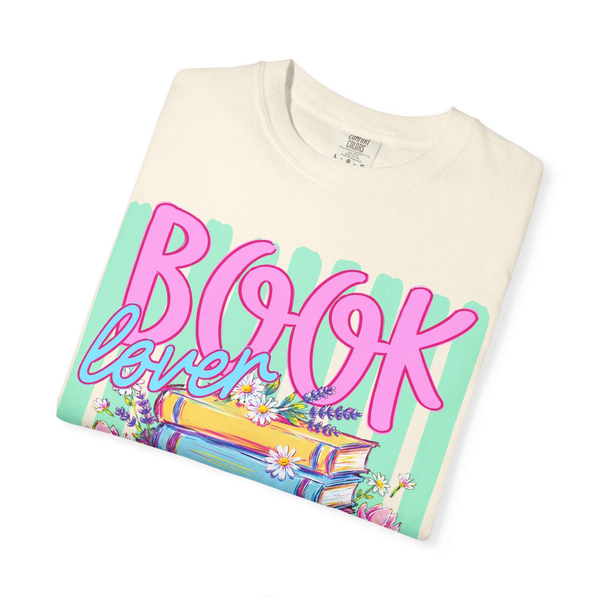Book Lover T-Shirt — Colorful Stack of Books Graphic Tee